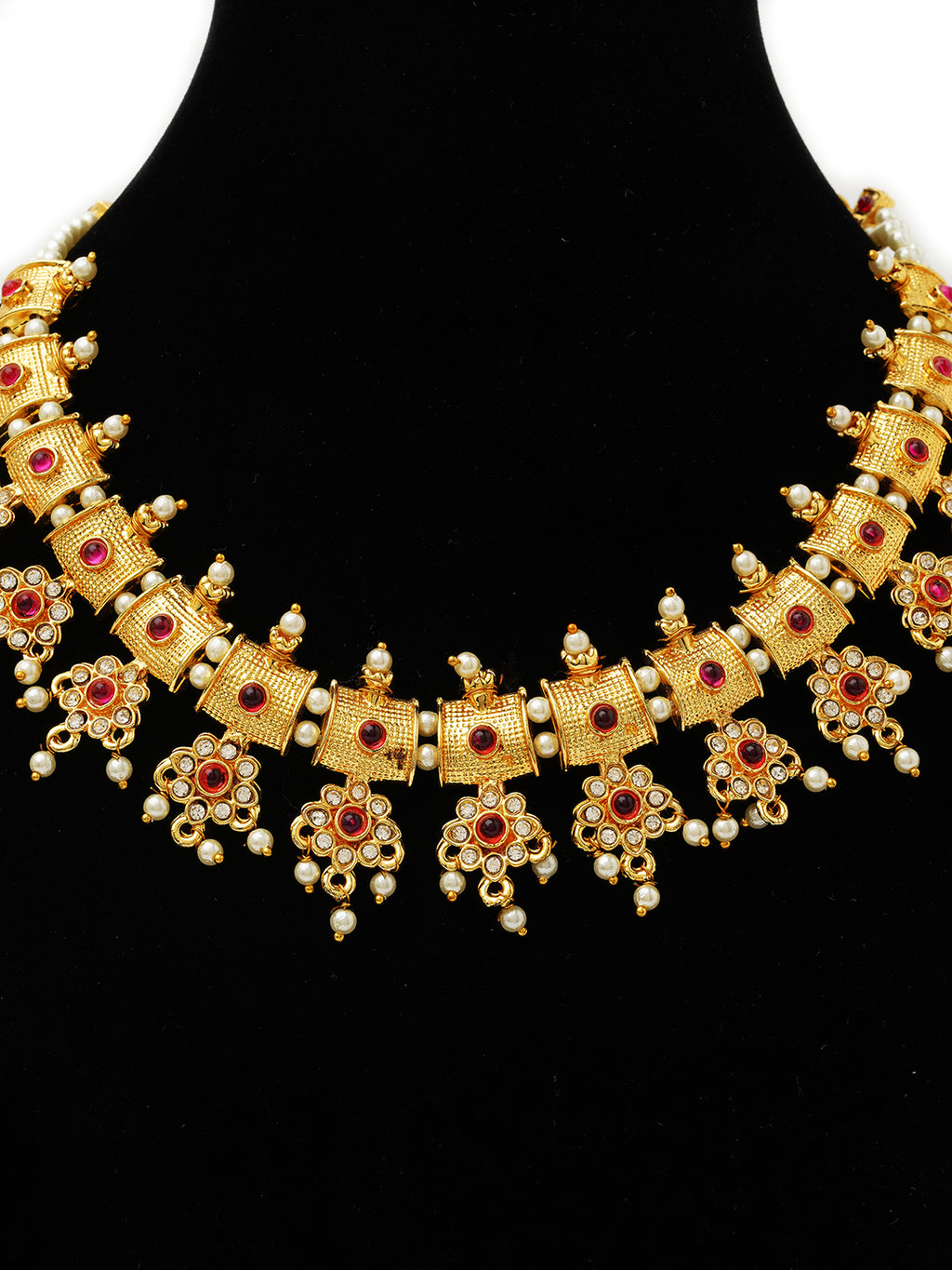 Antique Gold Temple Choker Necklace Set