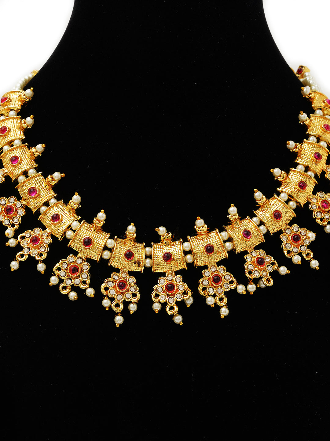 Antique Gold Temple Choker Necklace Set