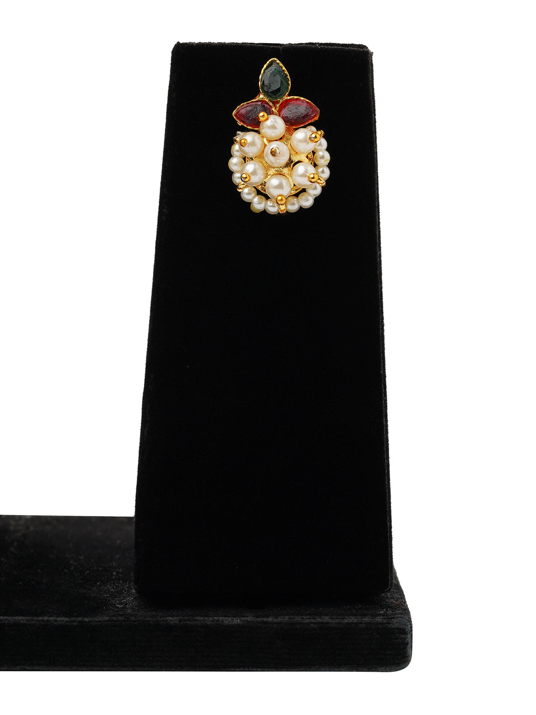 Pearl Cluster Choker with Floral Accents