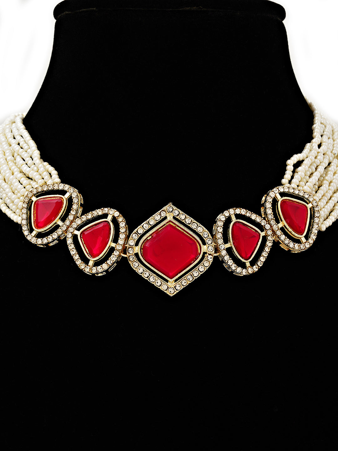 Ruby Radiance Choker Necklace Set