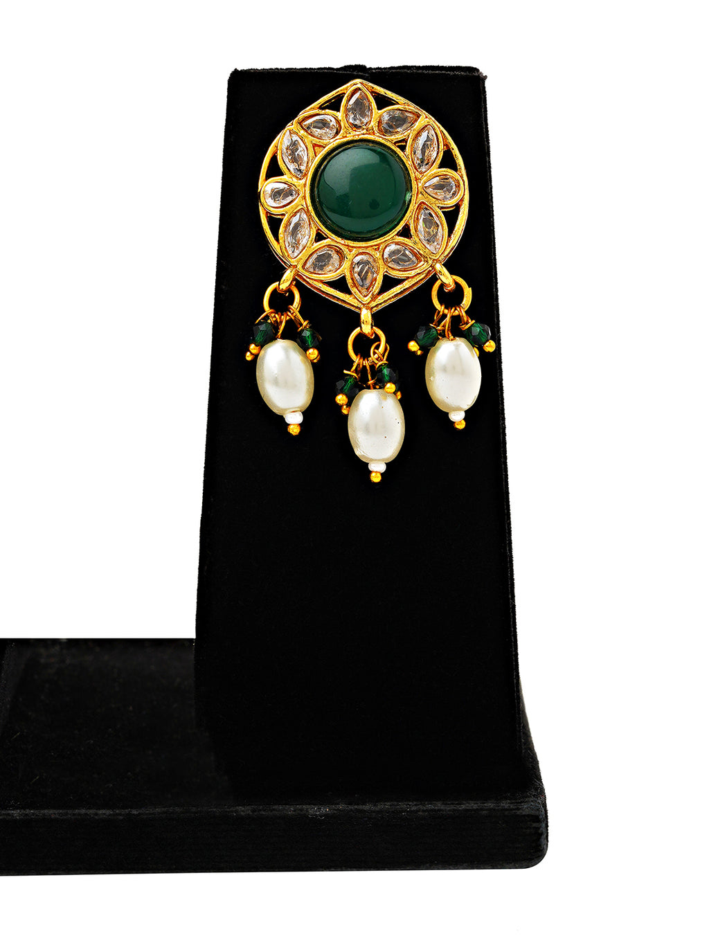 Regal Green Kundan Choker & Earrings Set
