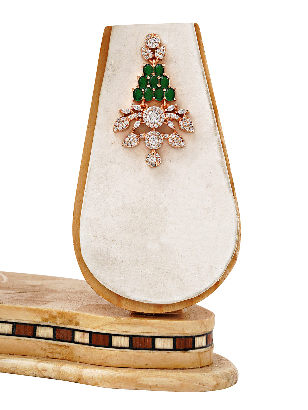 Elegant Green Beaded Choker & Earrings Set