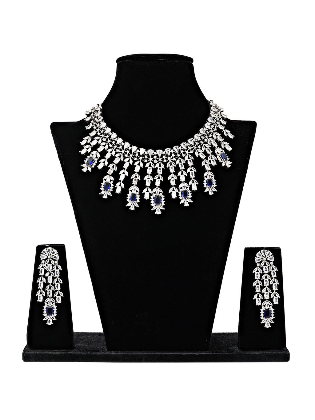 Royal Sapphire Cascade Necklace Set