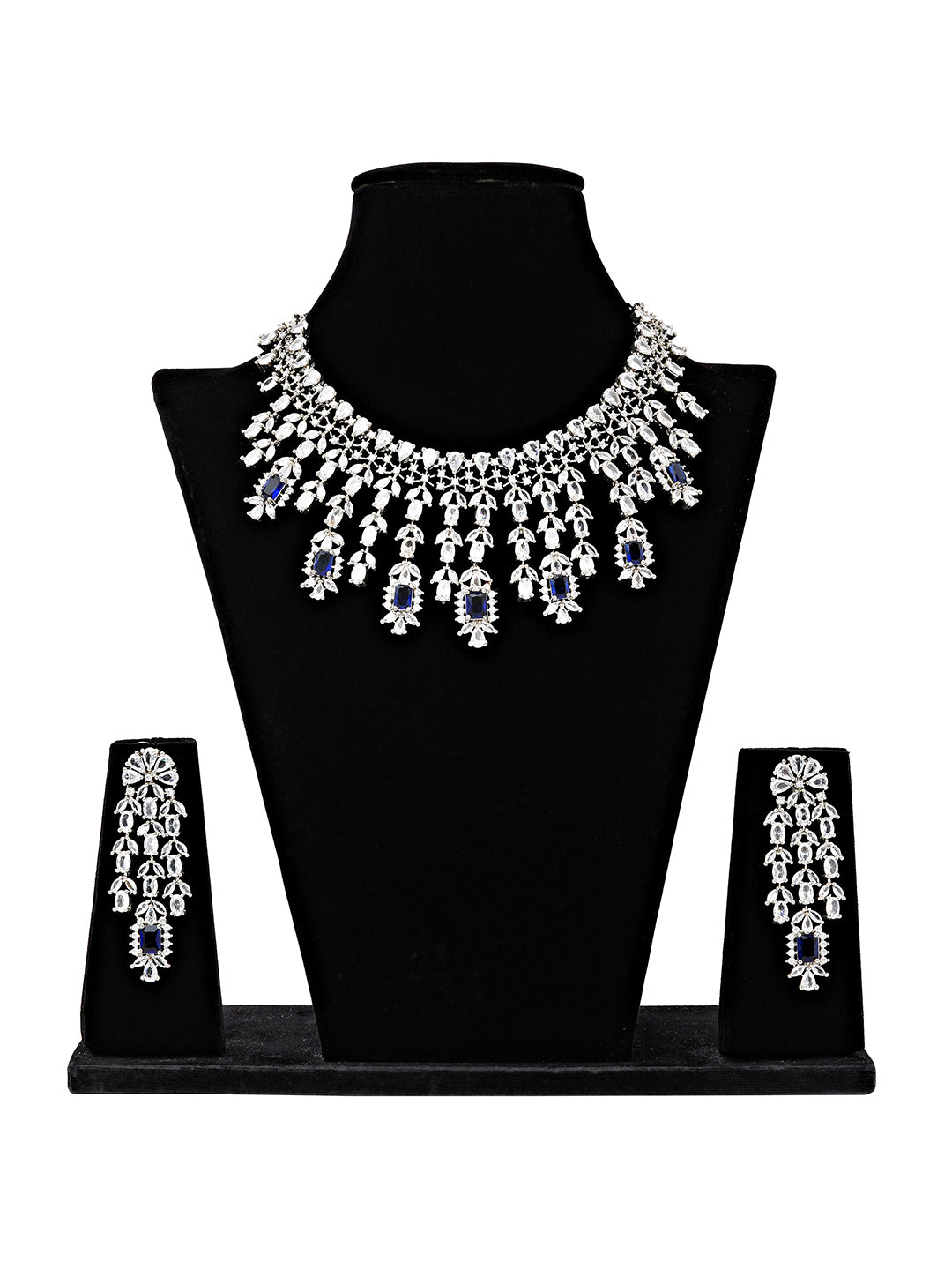 Royal Sapphire Cascade Necklace Set