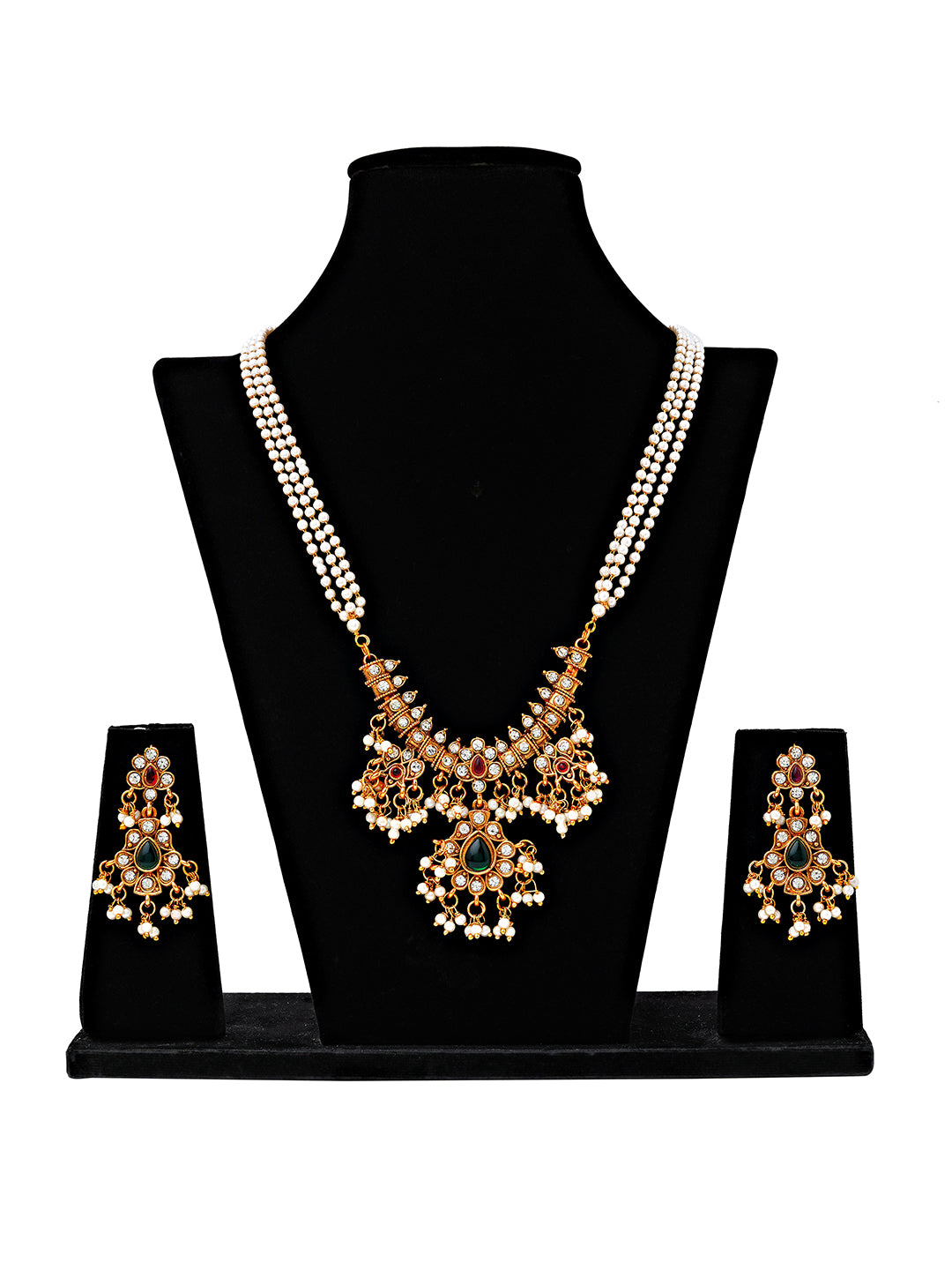Kundan Pearl Bridal Necklace Set