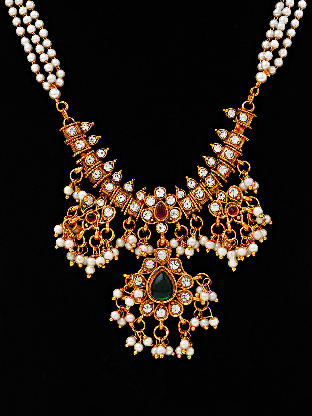 Kundan Pearl Bridal Necklace Set