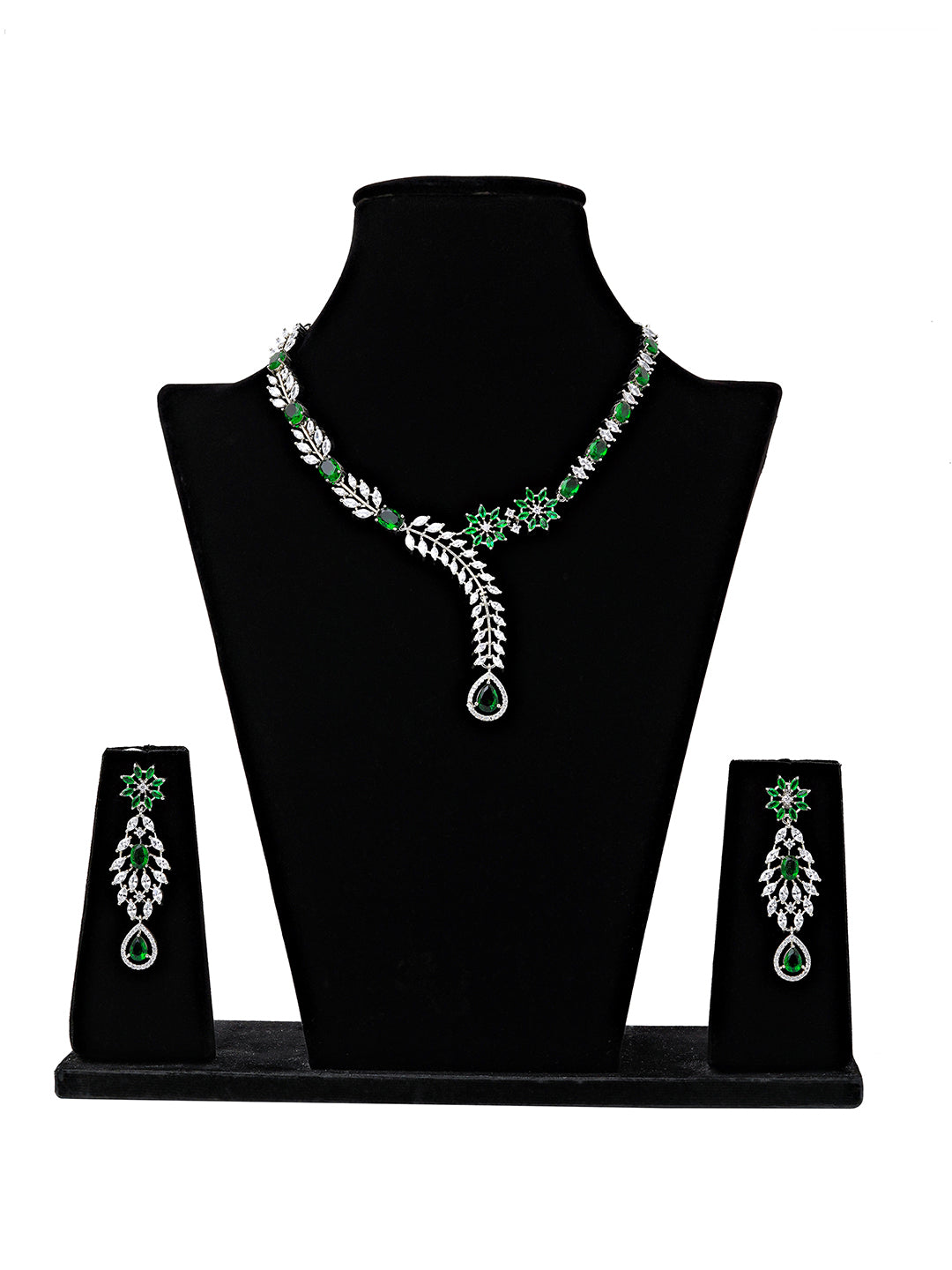 Emerald Grace Floral Necklace Set