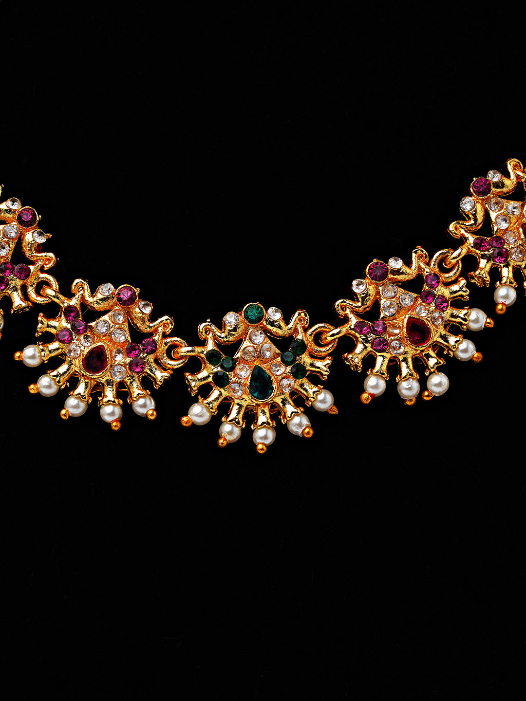 Floral Kundan Necklace & Earrings Set