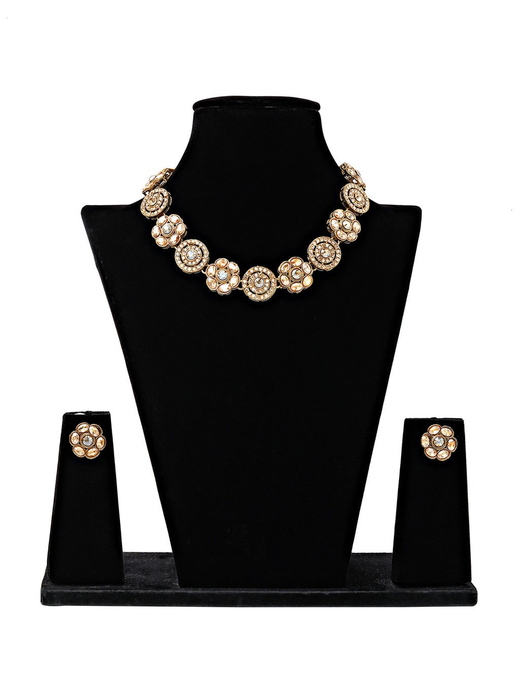 Classic Floral Kundan Necklace & Earrings Set