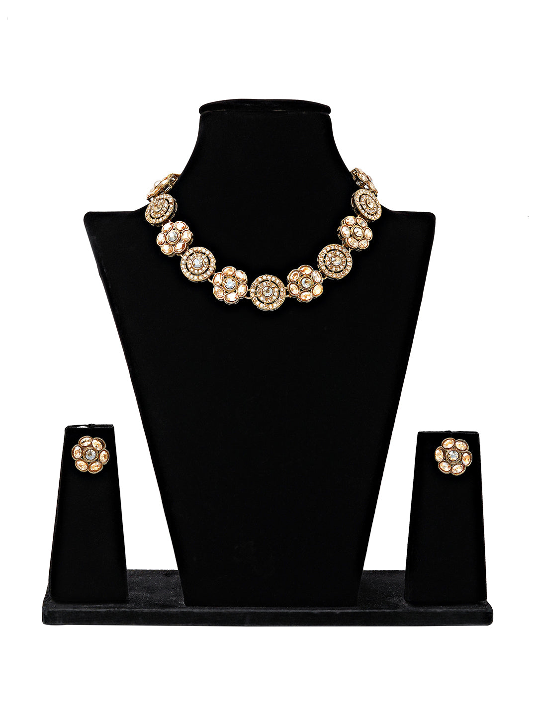 Classic Floral Kundan Necklace & Earrings Set