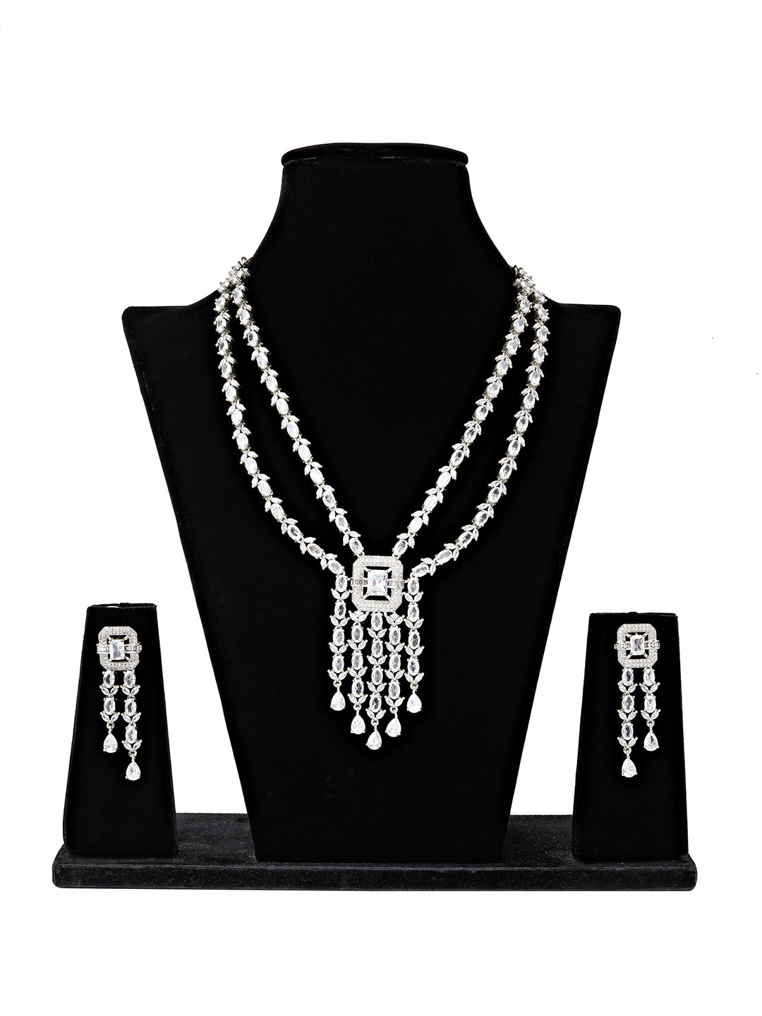Royal Cascade CZ Necklace Set