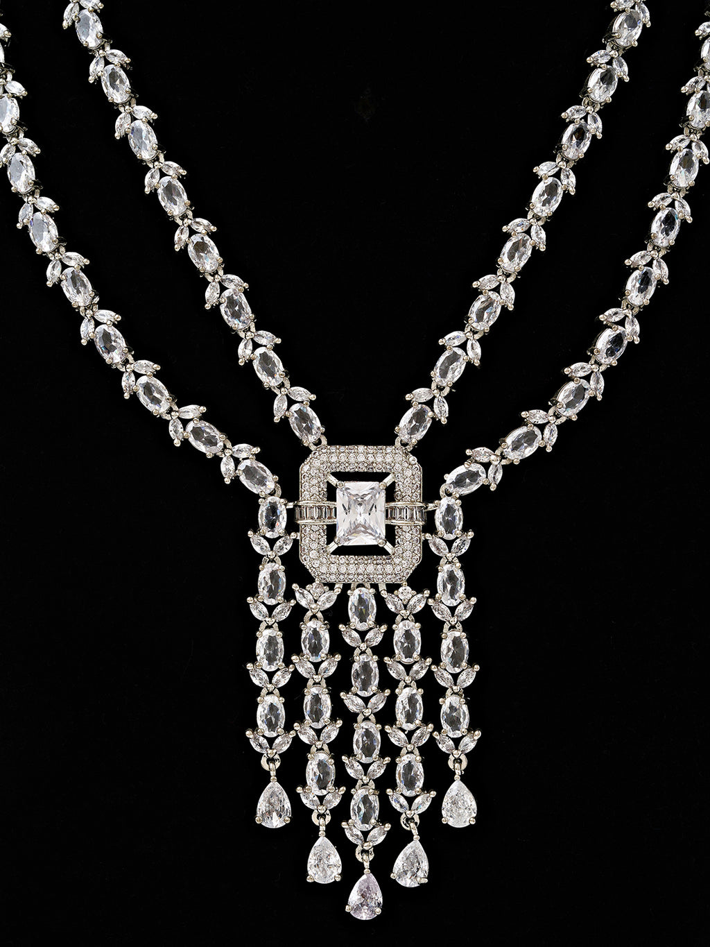 Royal Cascade CZ Necklace Set