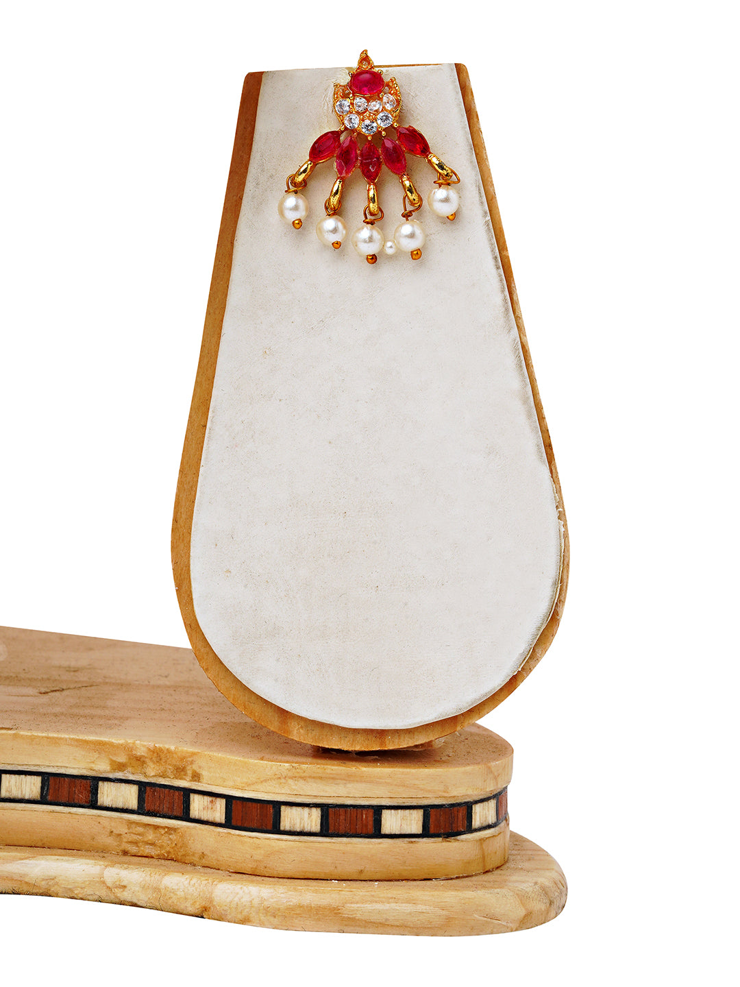 Lightweight Ruby Pearl Designer Necklace Set