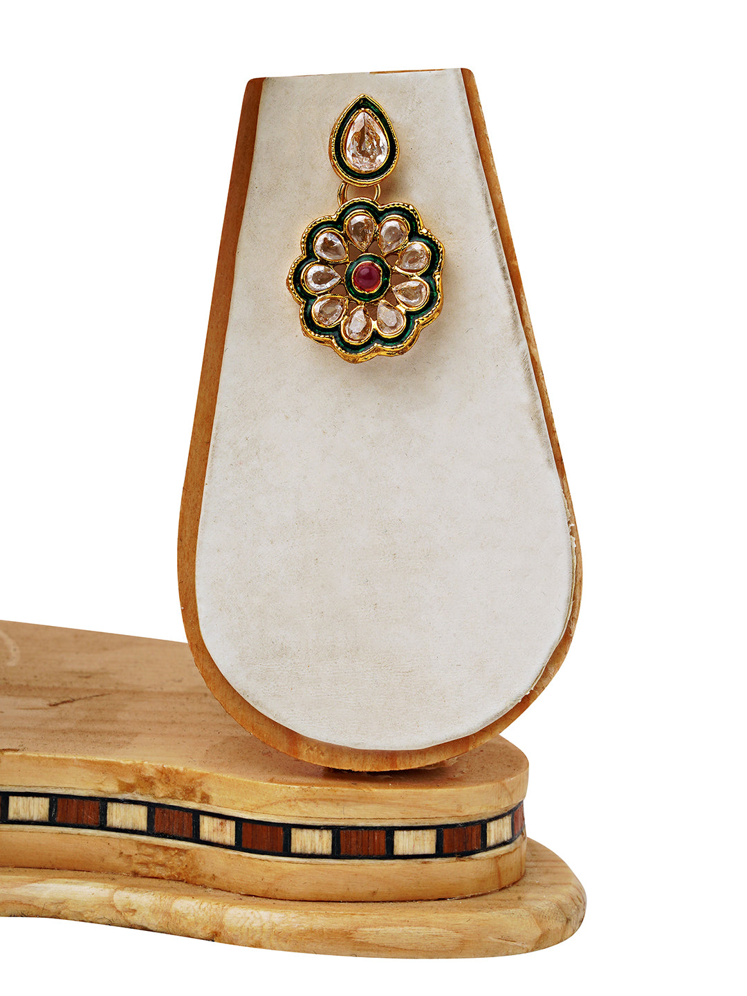 Floral Kundan Choker Necklace Set with Matching Drop Earrings