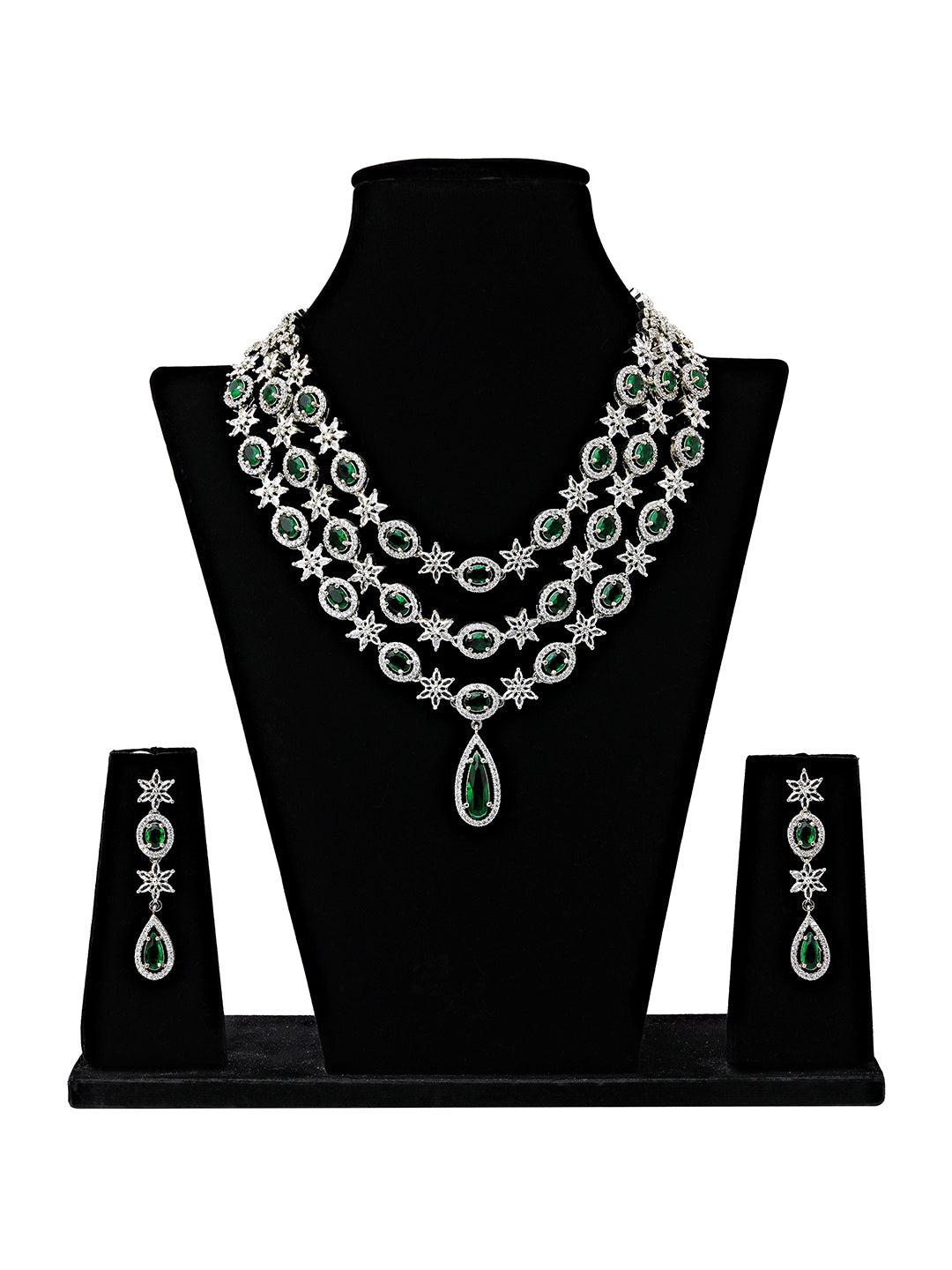 Emerald Sparkle Diamond-Cut Necklace Set