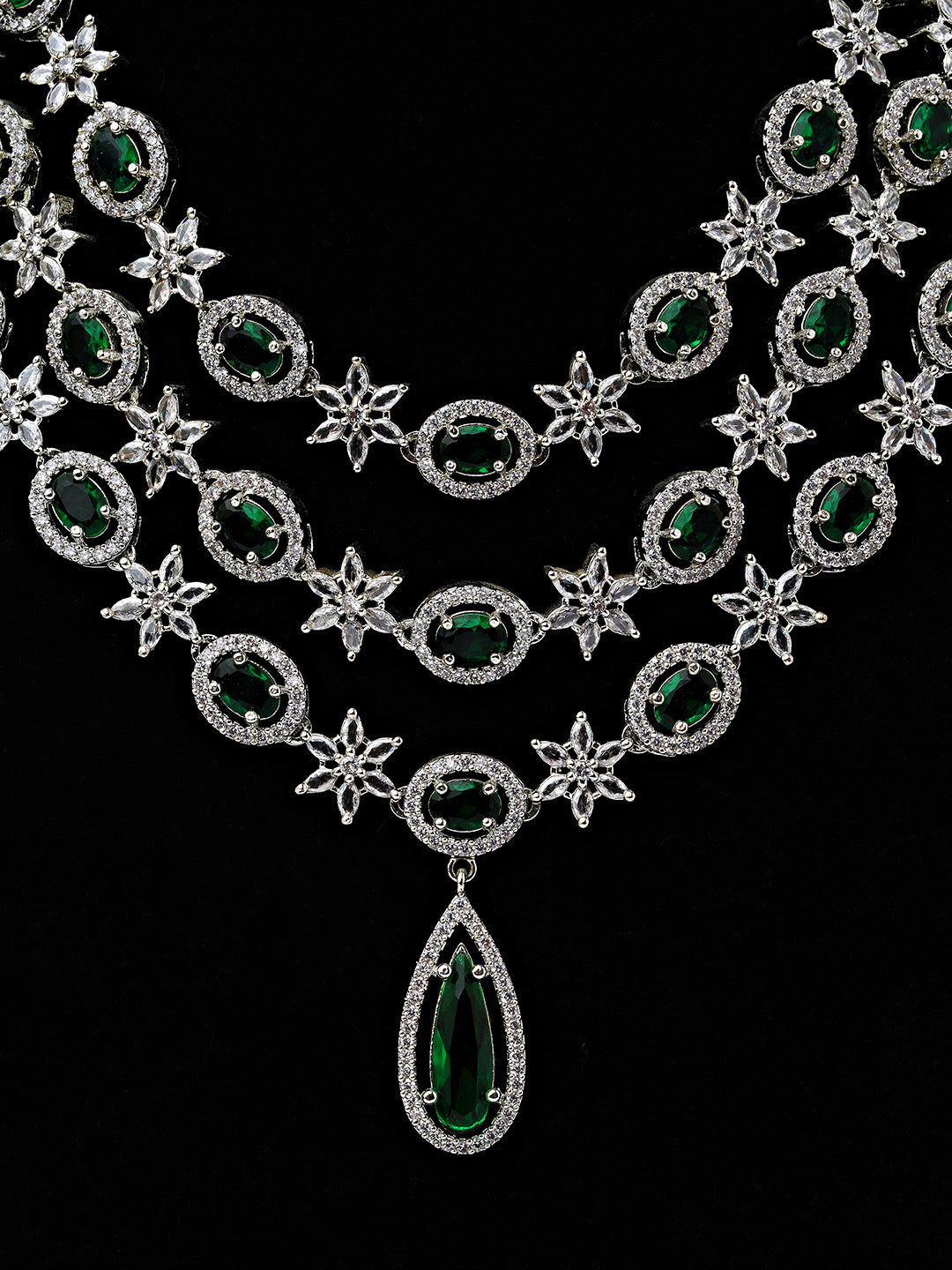 Emerald Sparkle Diamond-Cut Necklace Set