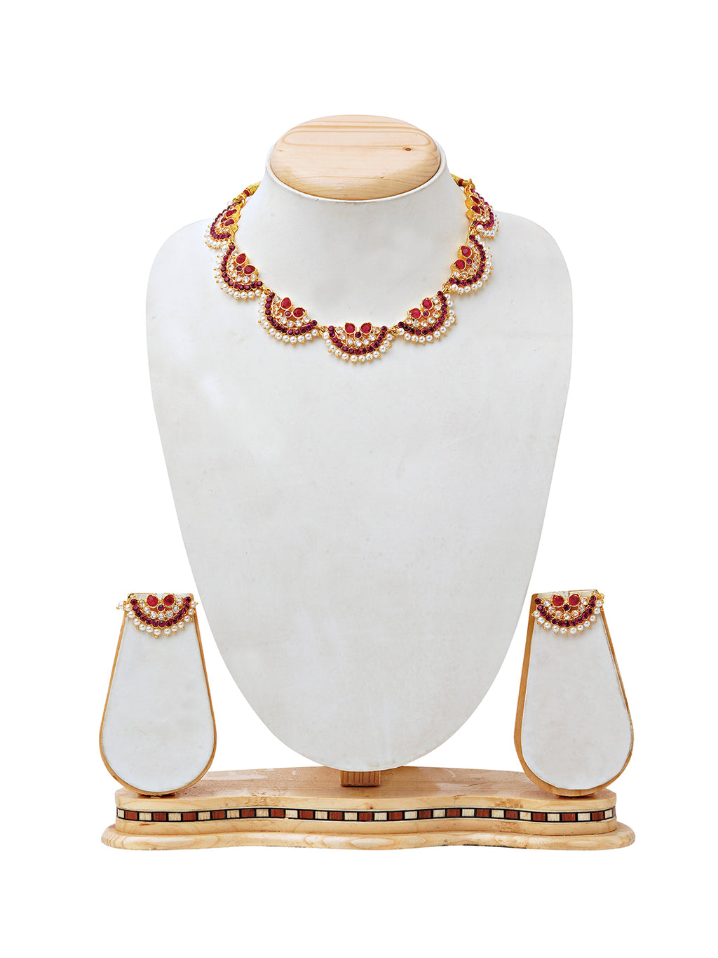 Royal Crescent Ruby Necklace Set