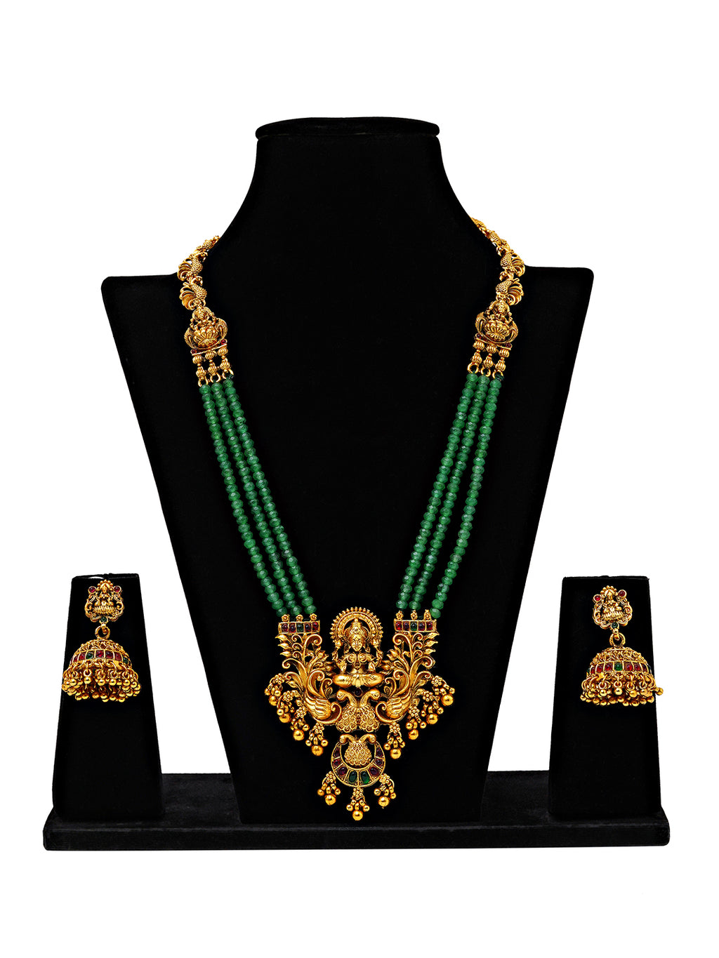 Traditional Kundan Necklace Set with Jhumka Earrings