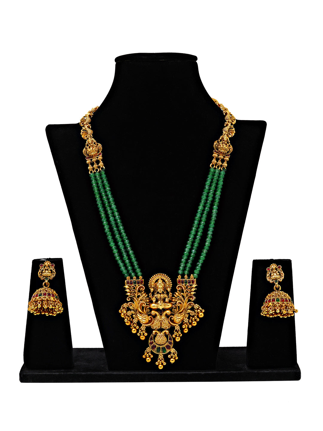 Traditional Kundan Necklace Set with Jhumka Earrings