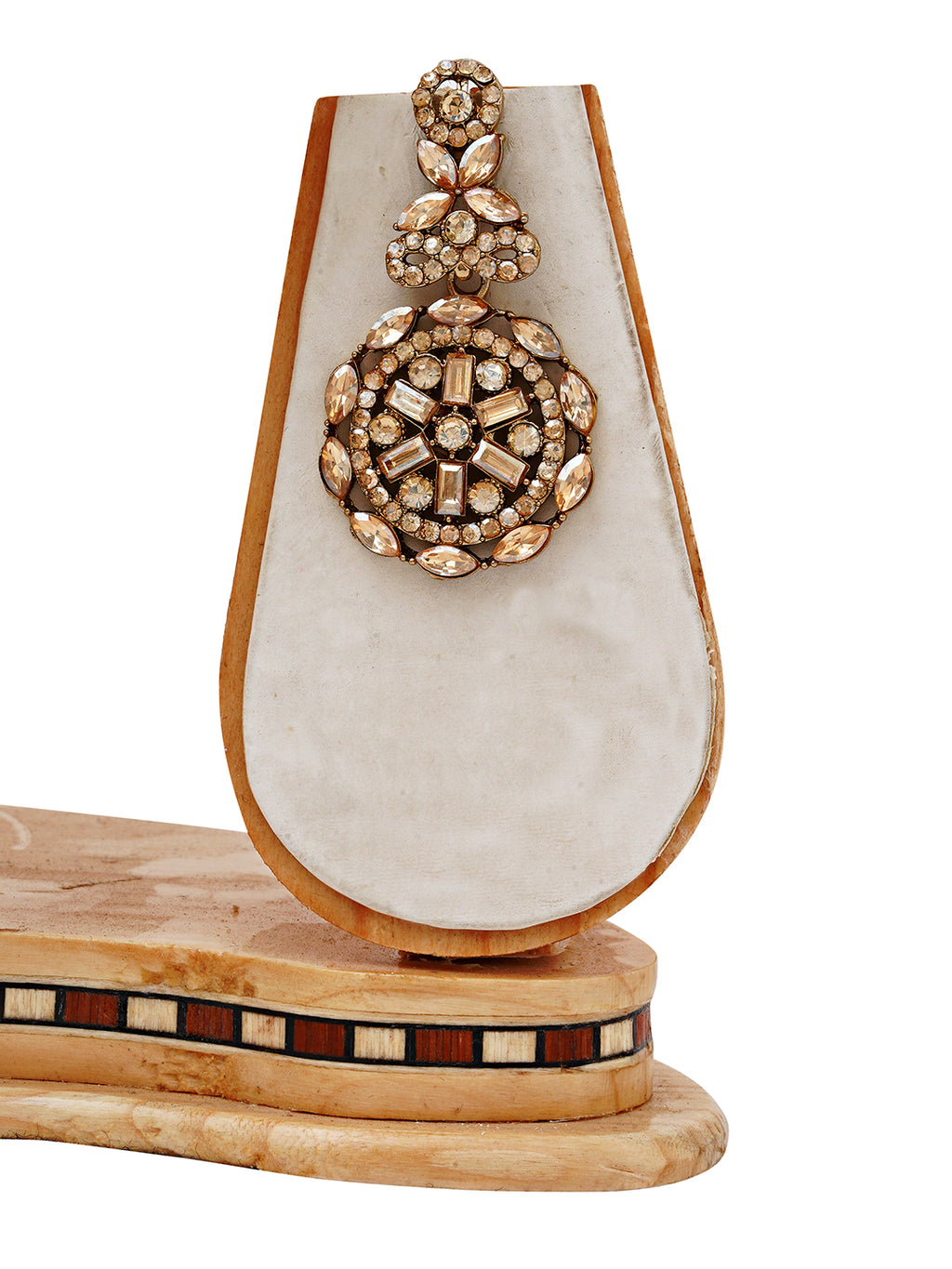 Antique Floral Kundan Necklace Set with Maang Tikka