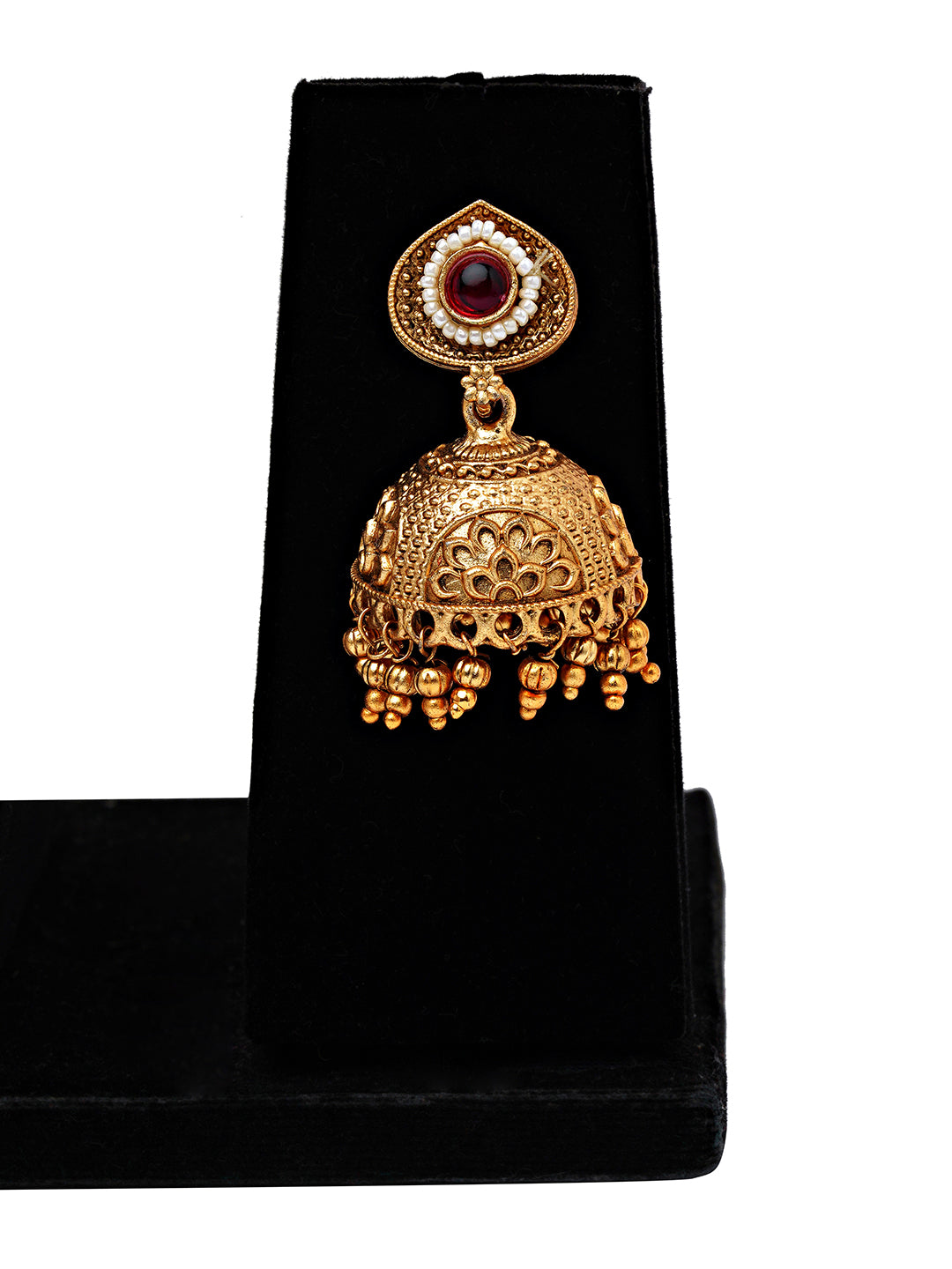 Royal Multi-Strand Kundan Necklace Set with Antique Jhumka Earrings