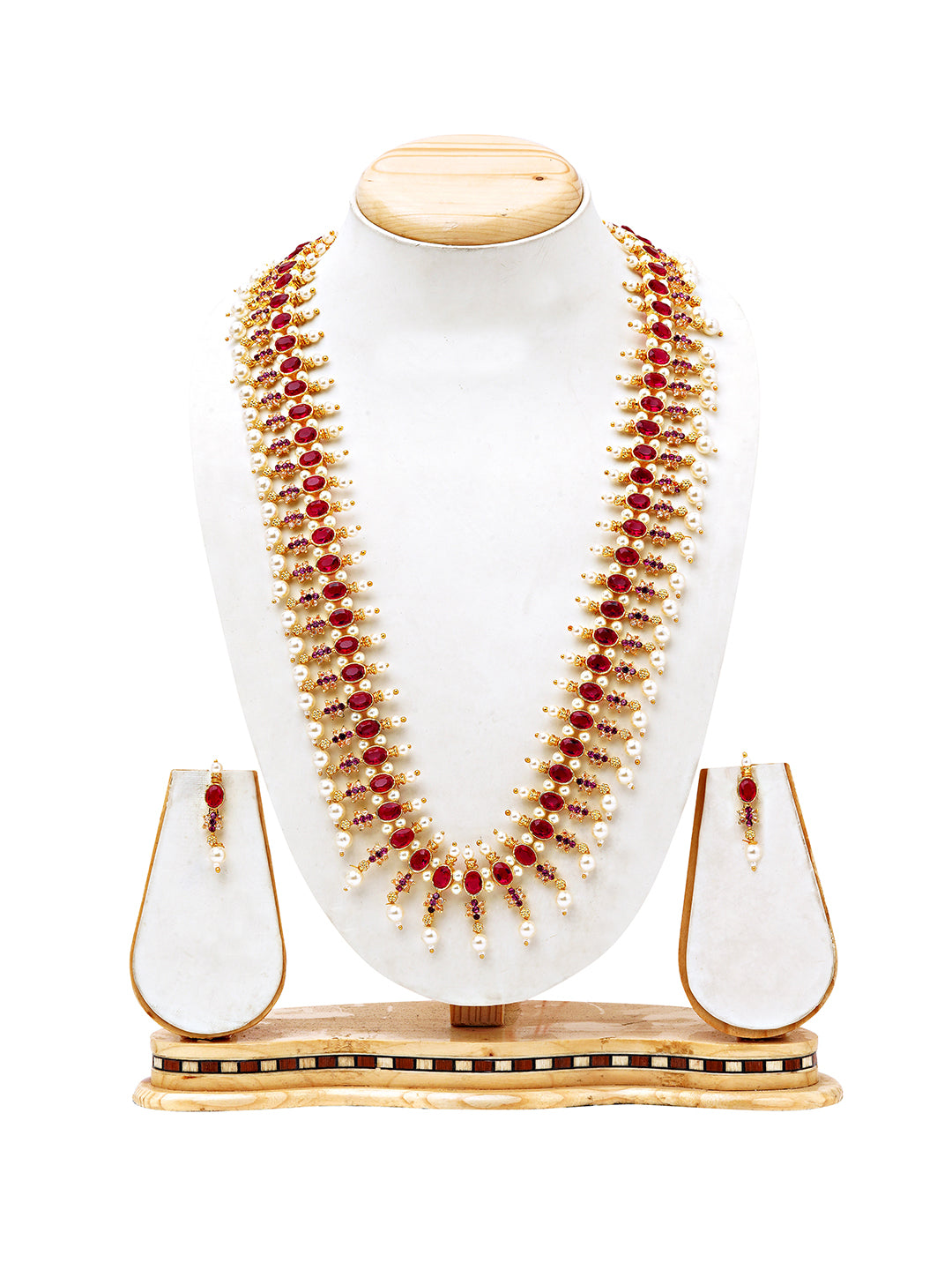 Layered Ruby Pearl Long Haar Set