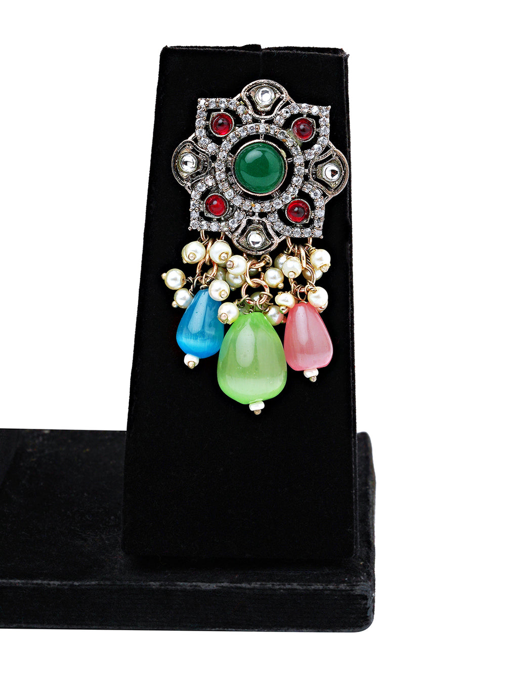 Boho Multicolor Stone Choker Necklace Set