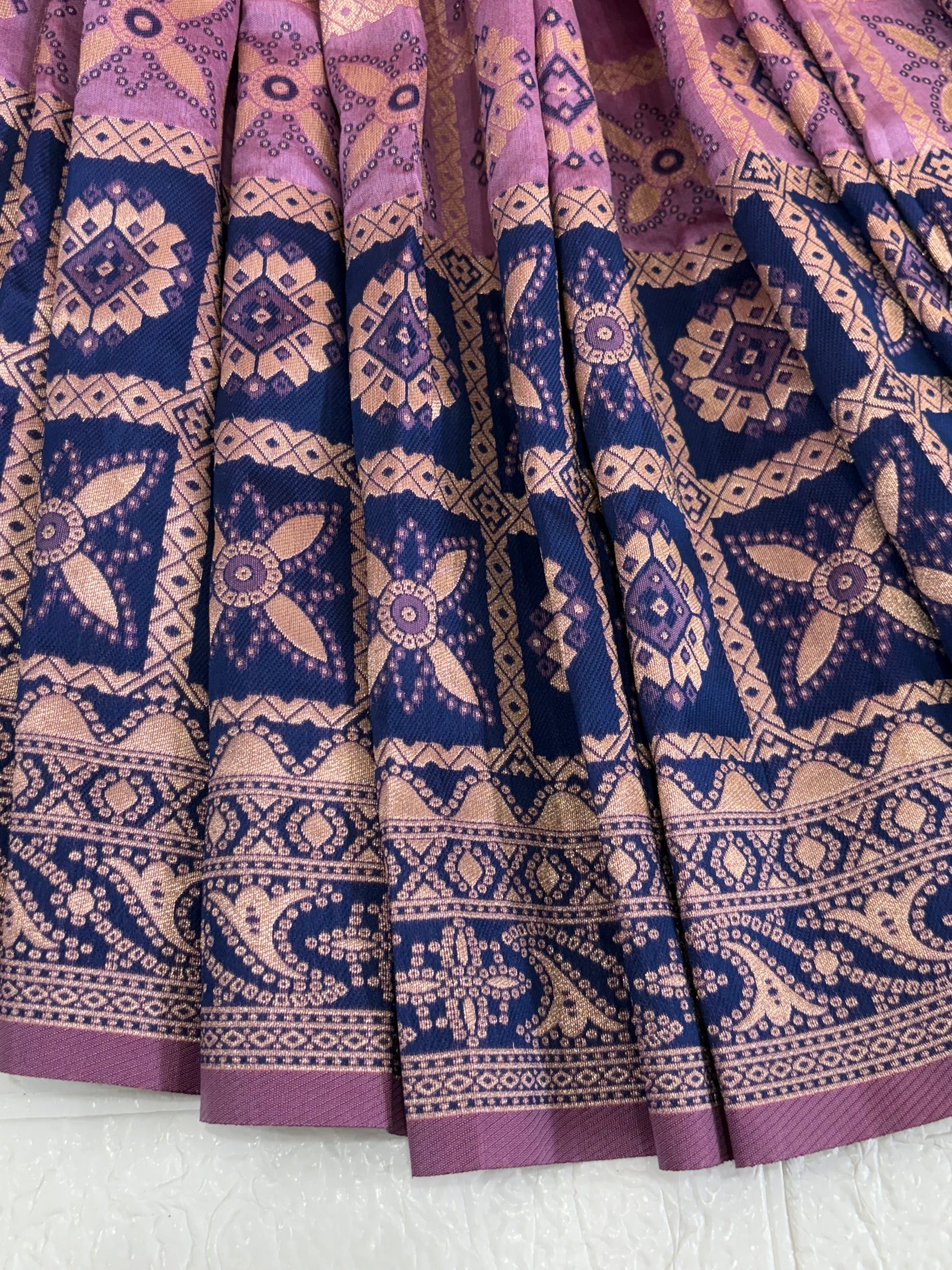 Name Wildberry saree fabric pure art silk blend adorned with traditional block print motifs and a contrasting  blue  border for a timeless ethnic appeal