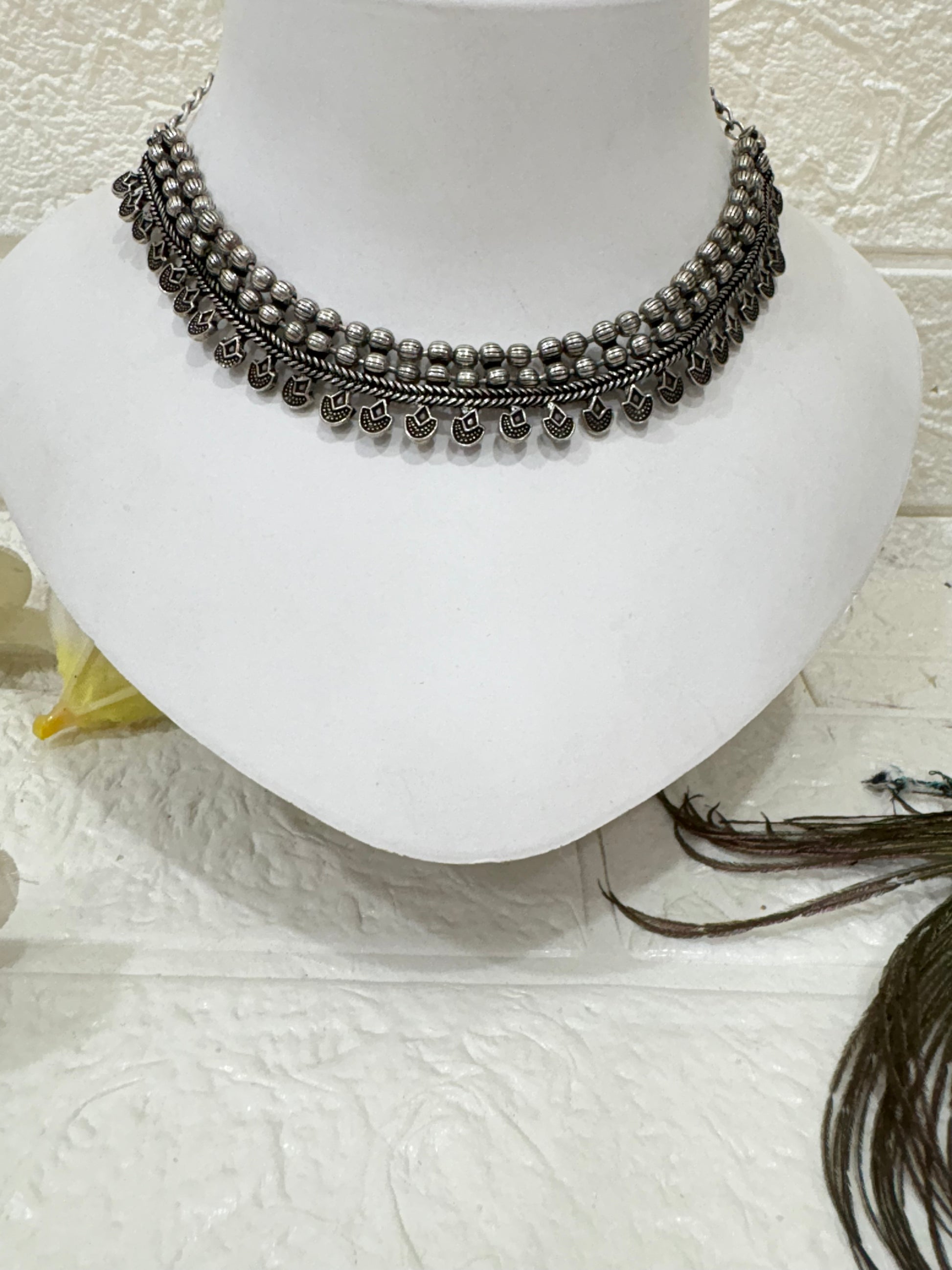 Name: Antique Silver Choker Necklace
Collection: Tribal Boho Jewelry Collection