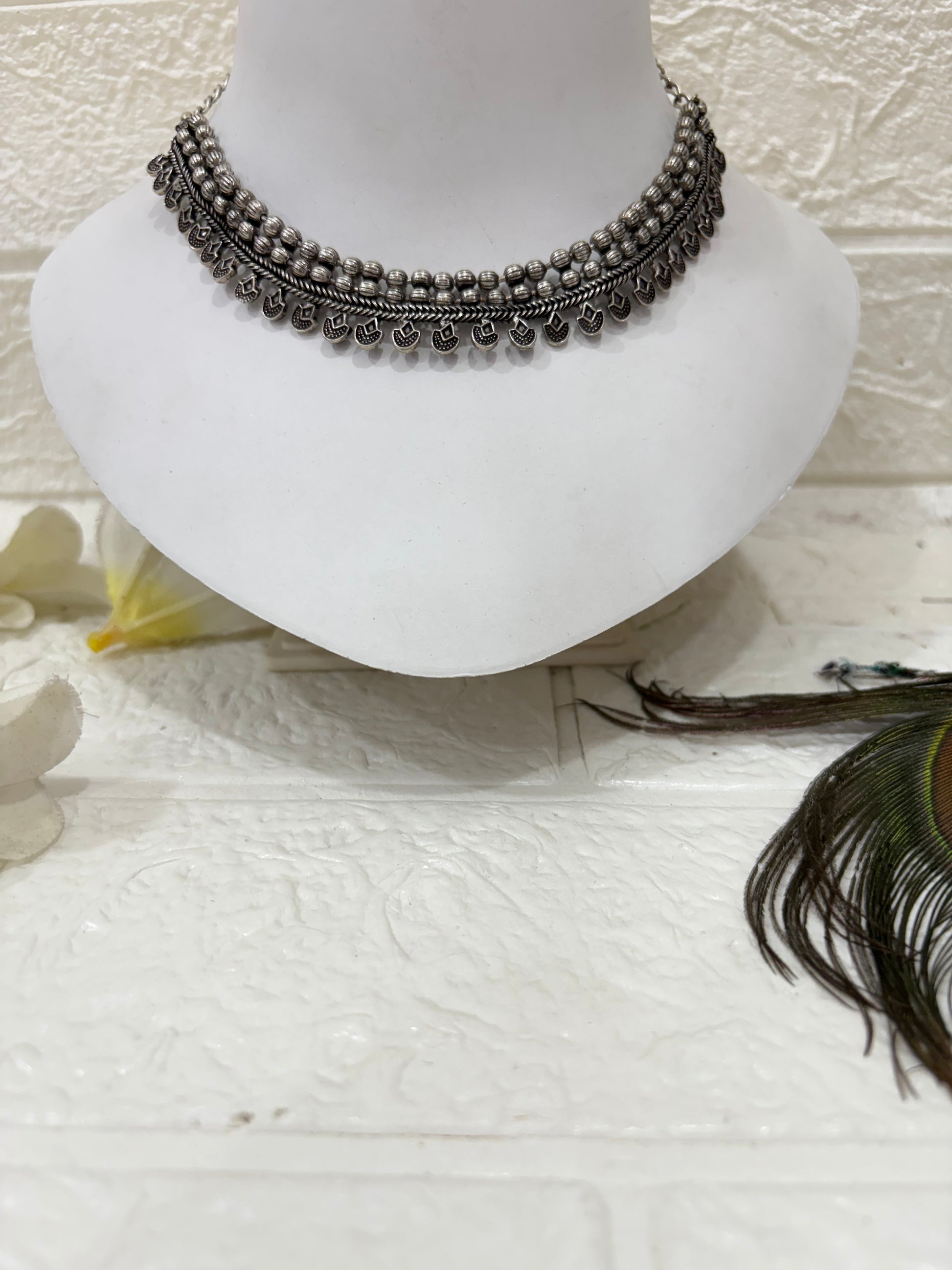 Name: Antique Silver Choker Necklace
Collection: Tribal Boho Jewelry Collection