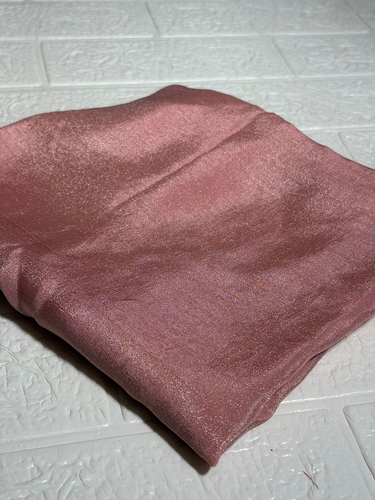 Beige Net Saree with Pink Floral Embroidery and Sequin Detailing