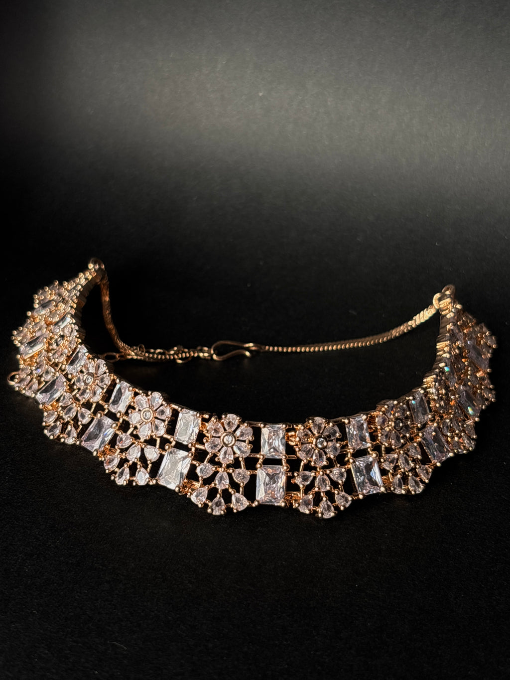 Crystal Bloom Rose Gold Choker