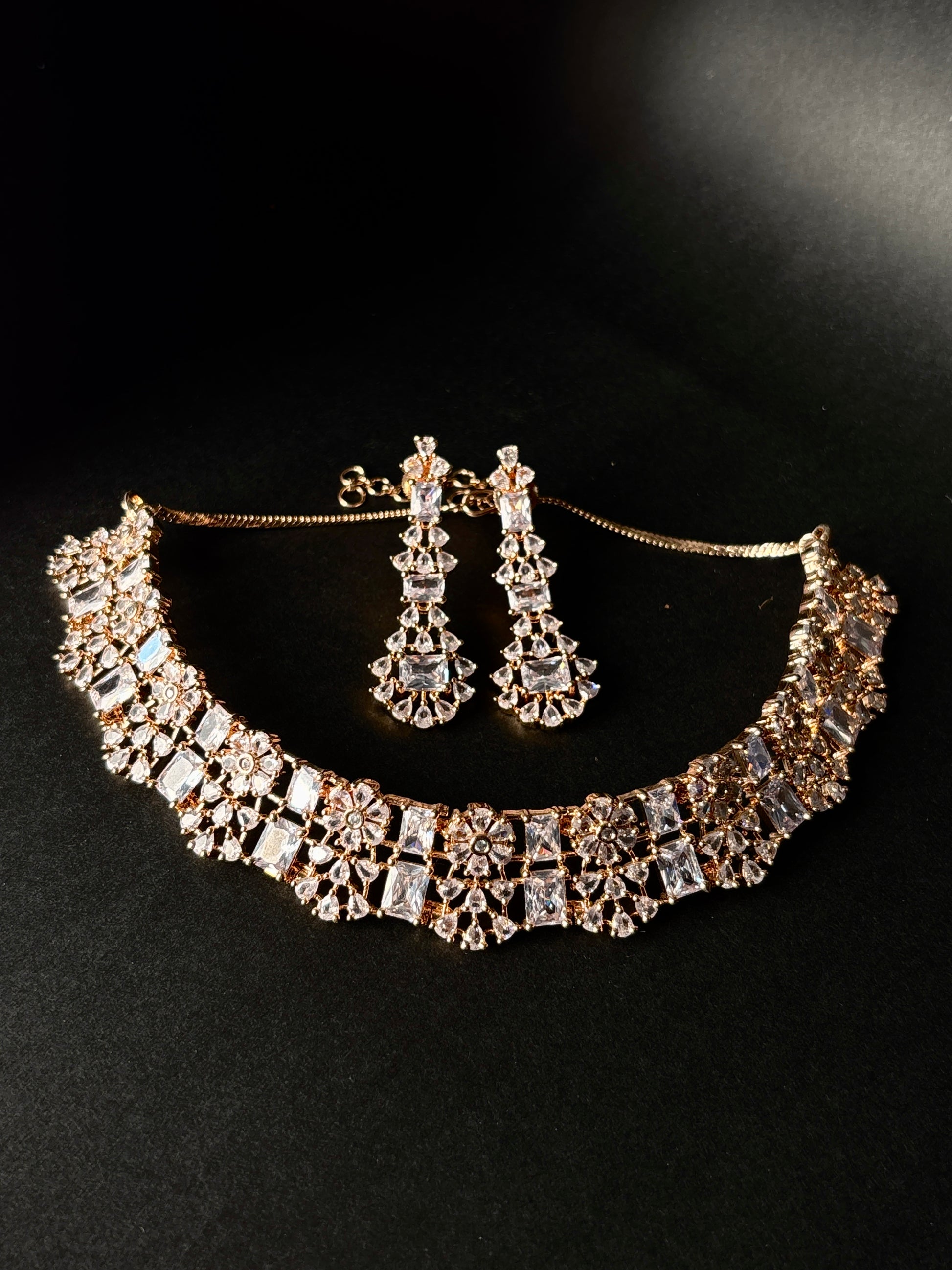 Crystal Bloom Rose Gold Choker