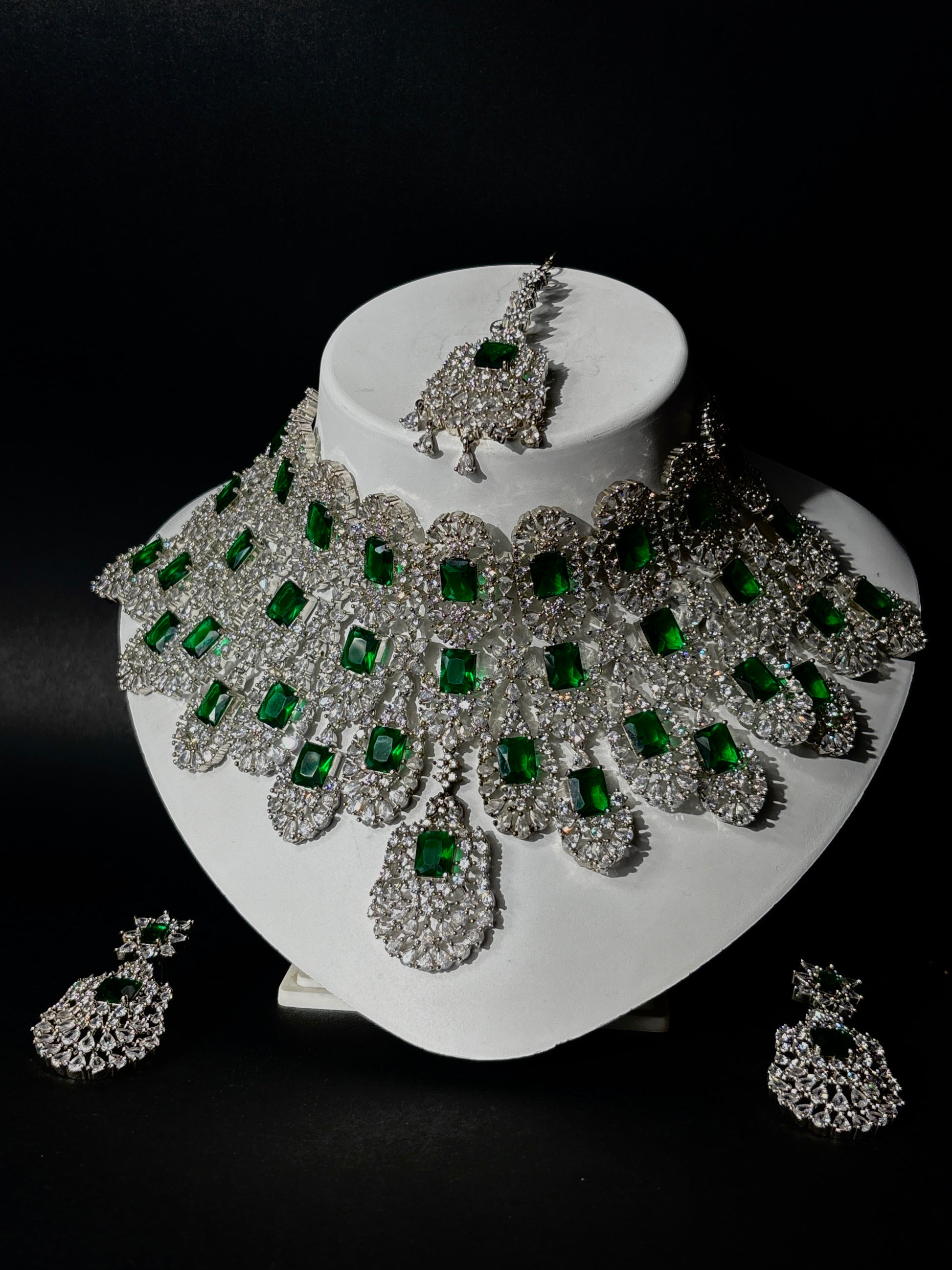 Emerald Enchant CZ Bridal Set