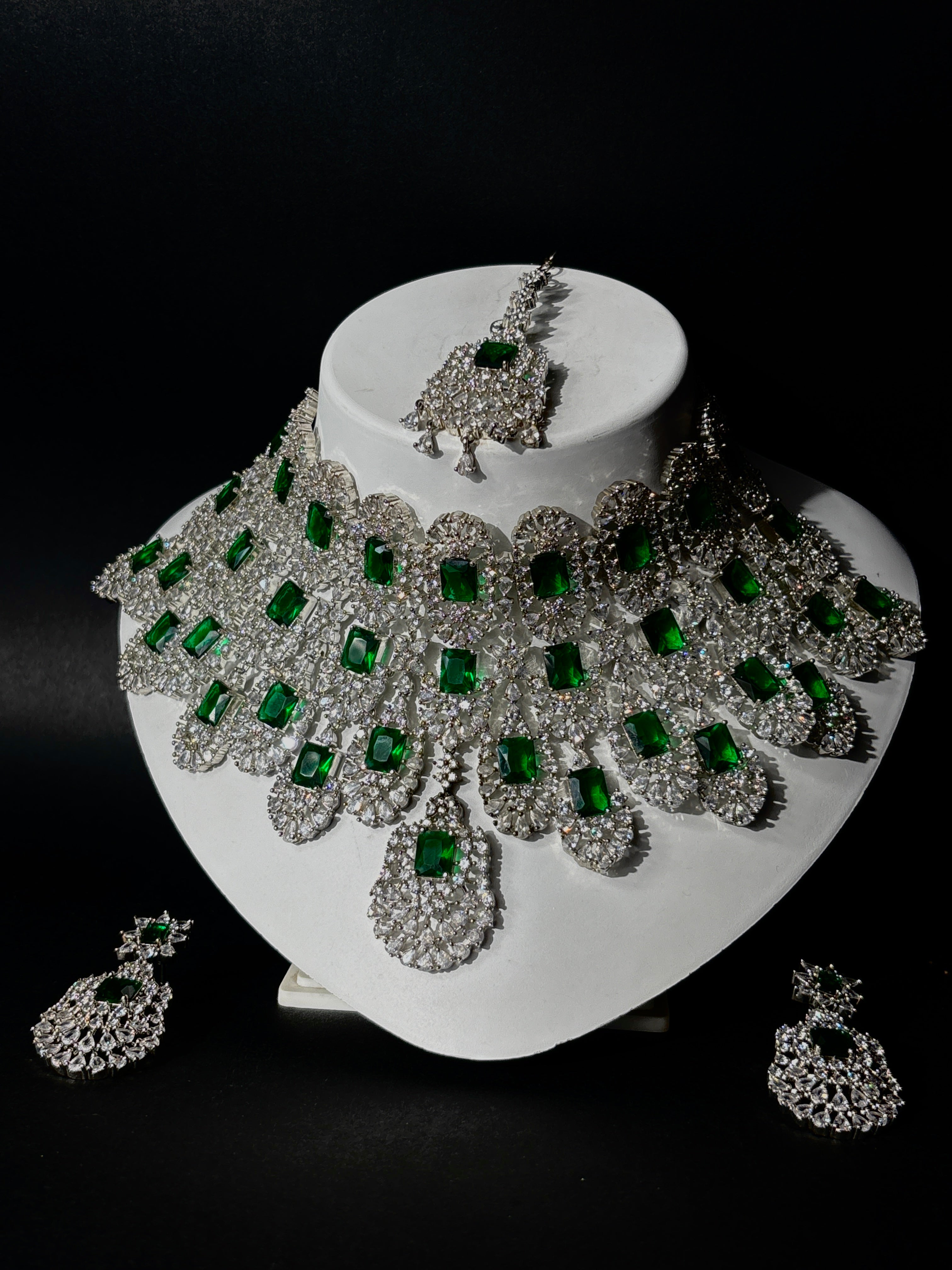 Emerald Enchant CZ Bridal Set