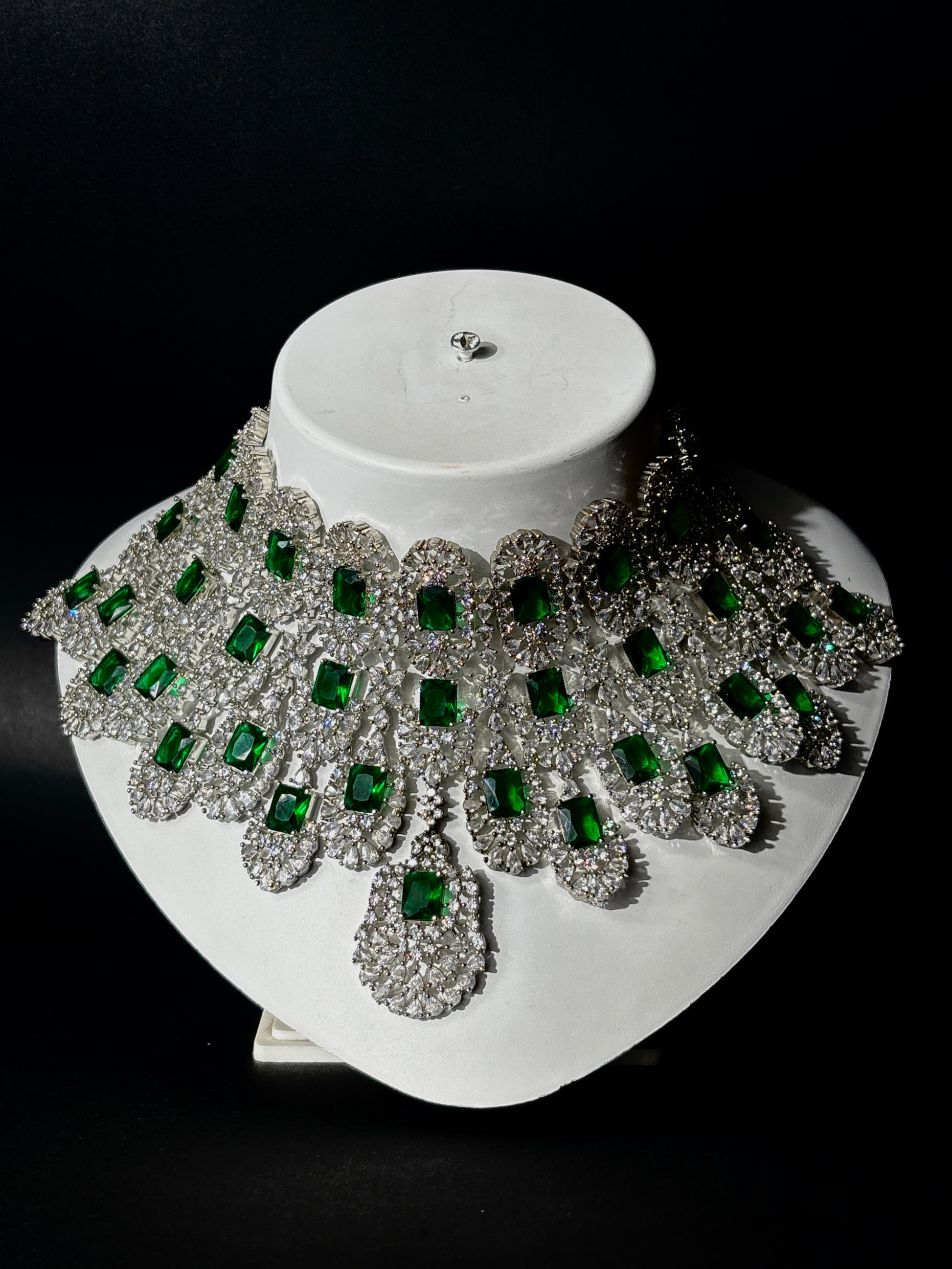 Emerald Enchant CZ Bridal Set