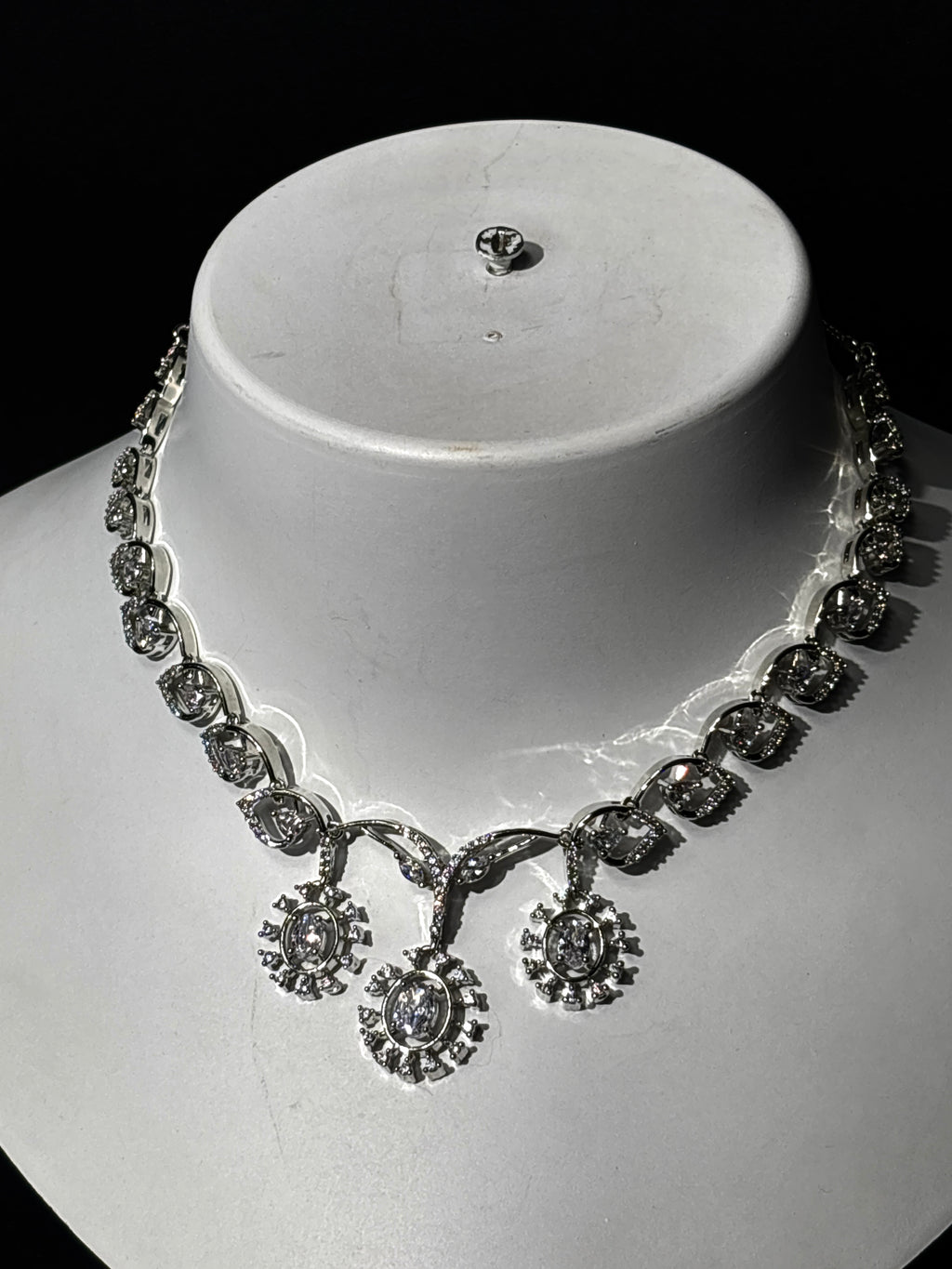 Frosted Petal Drop Necklace