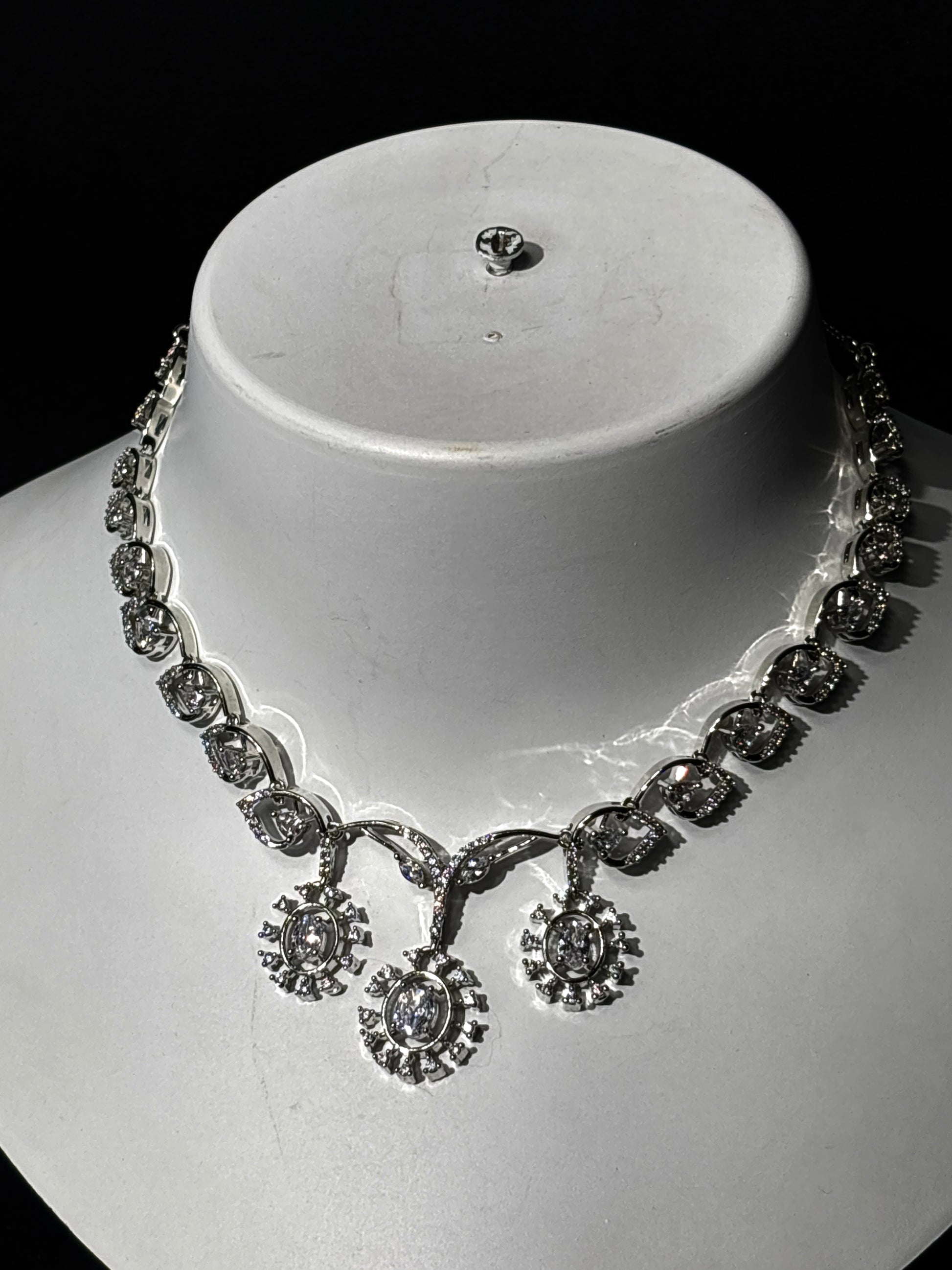 Frosted Petal Drop Necklace