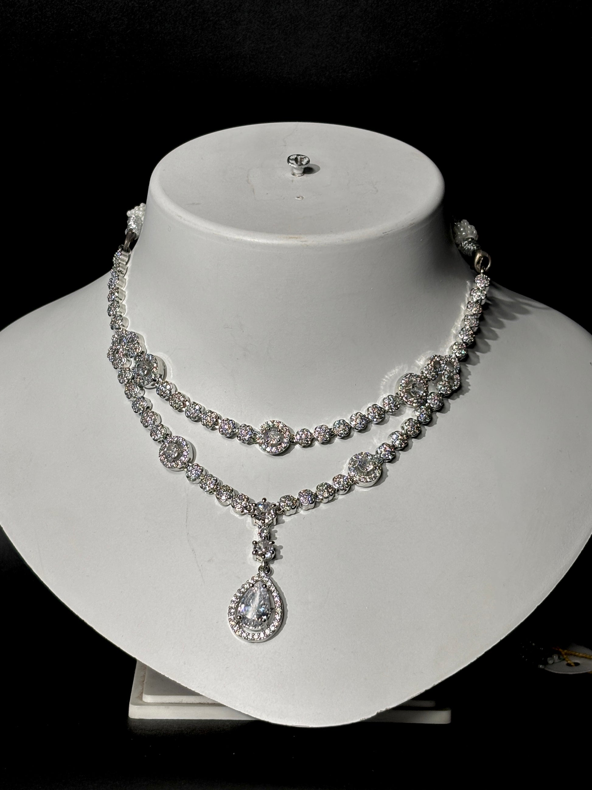 Ethereal Spark CZ Bridal Necklace Set