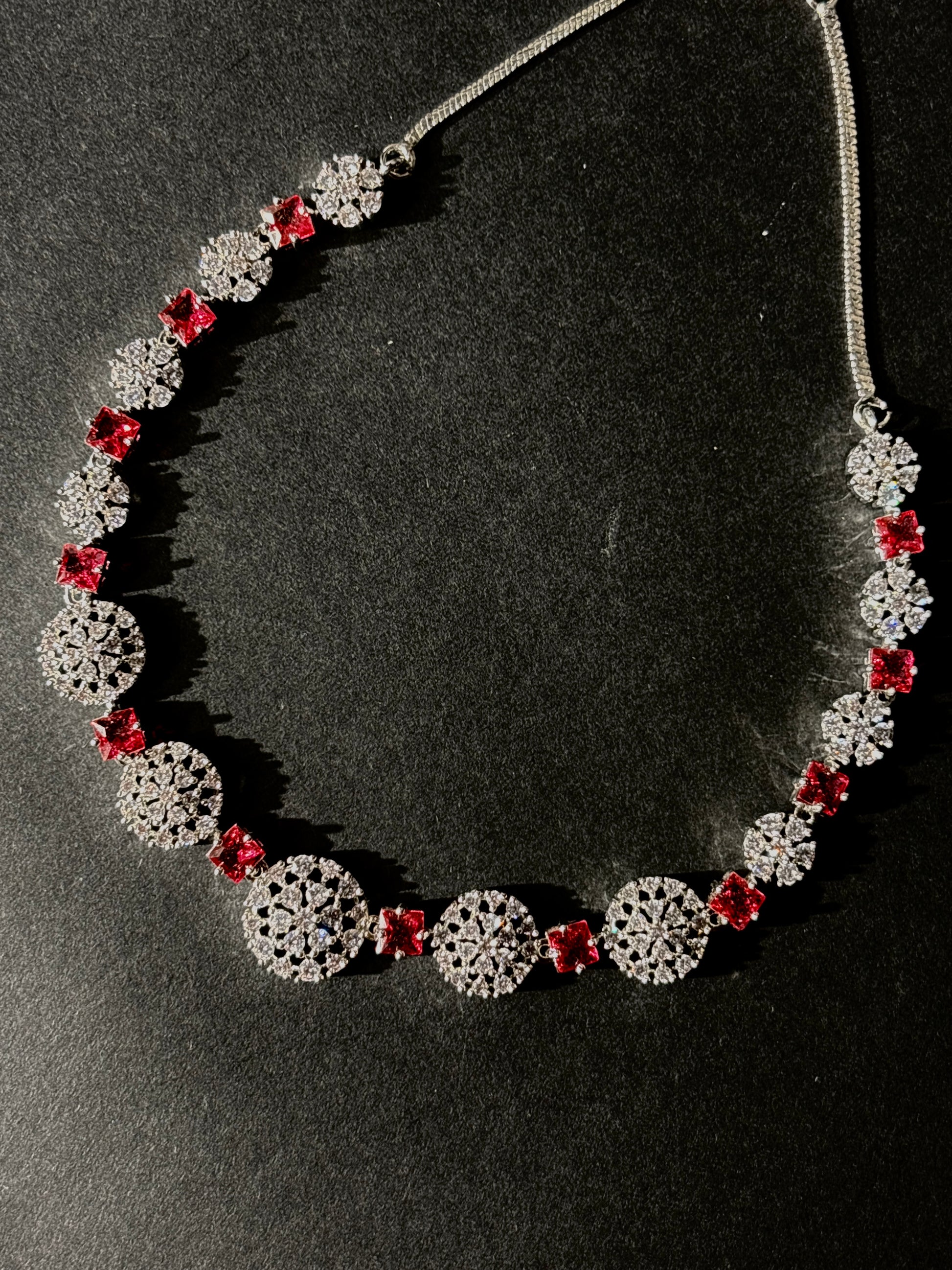 Ruby Radiance CZ Necklace Set