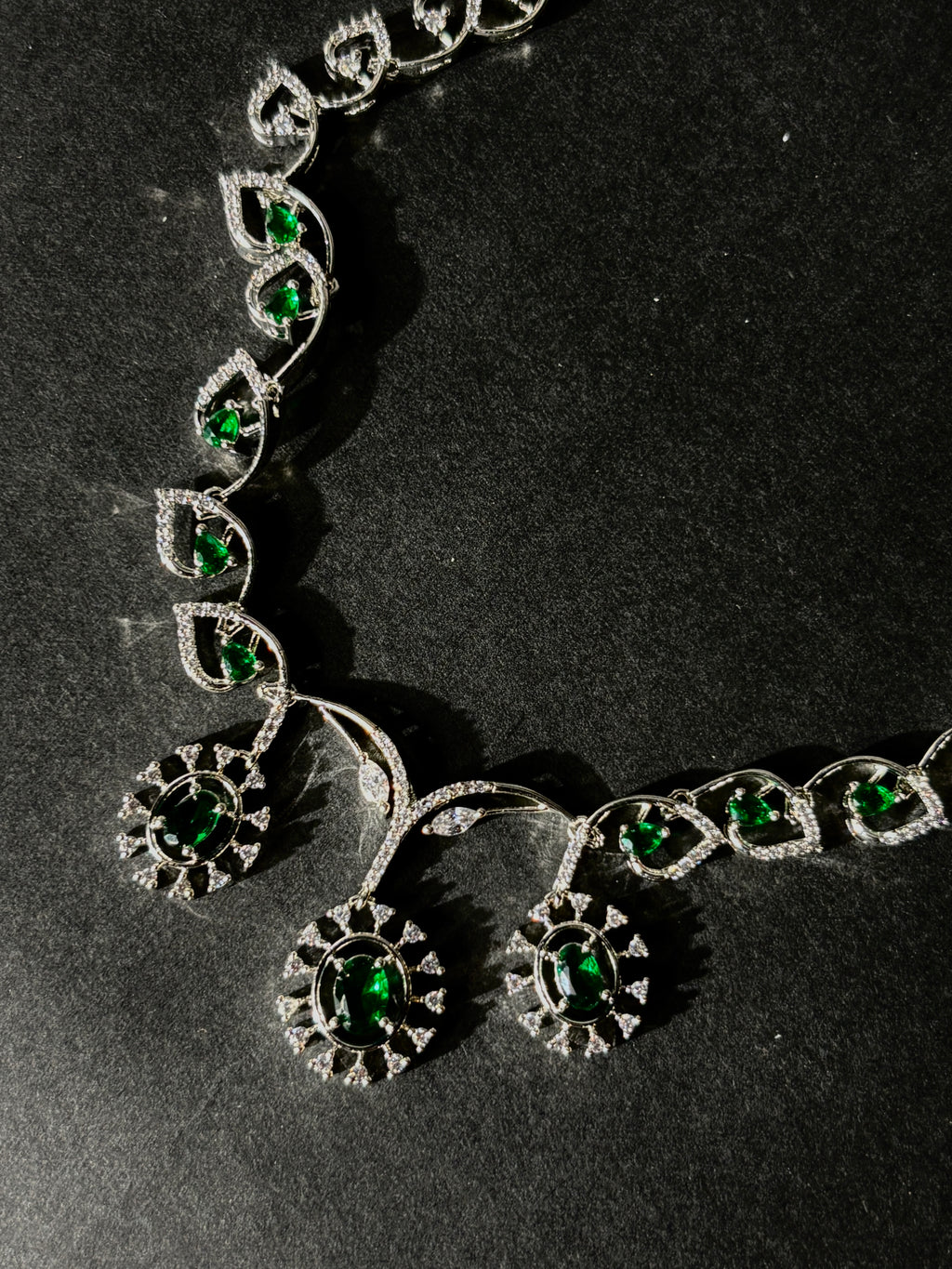 Emerald Elegance Drop Necklace