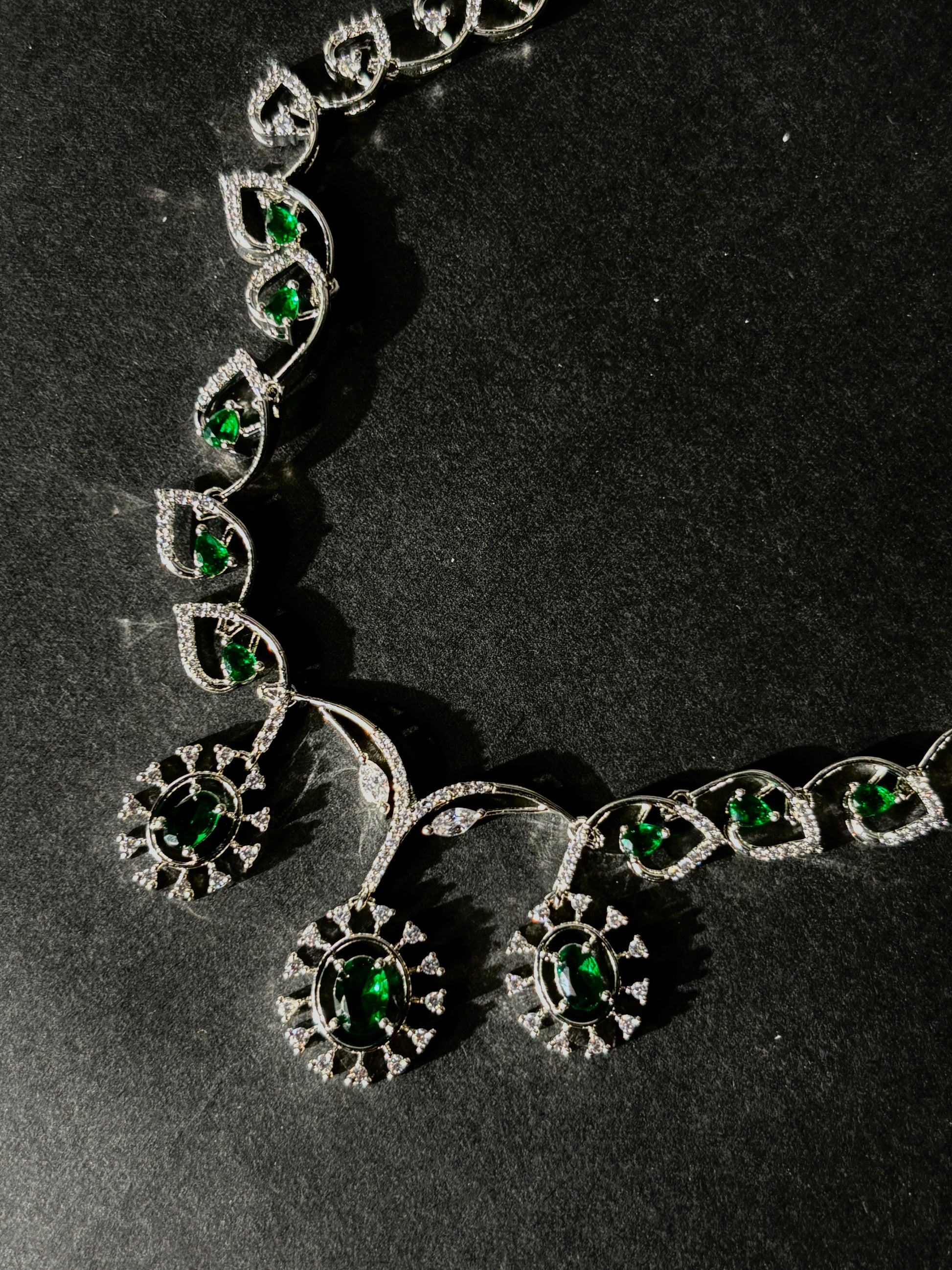 Emerald Elegance Drop Necklace