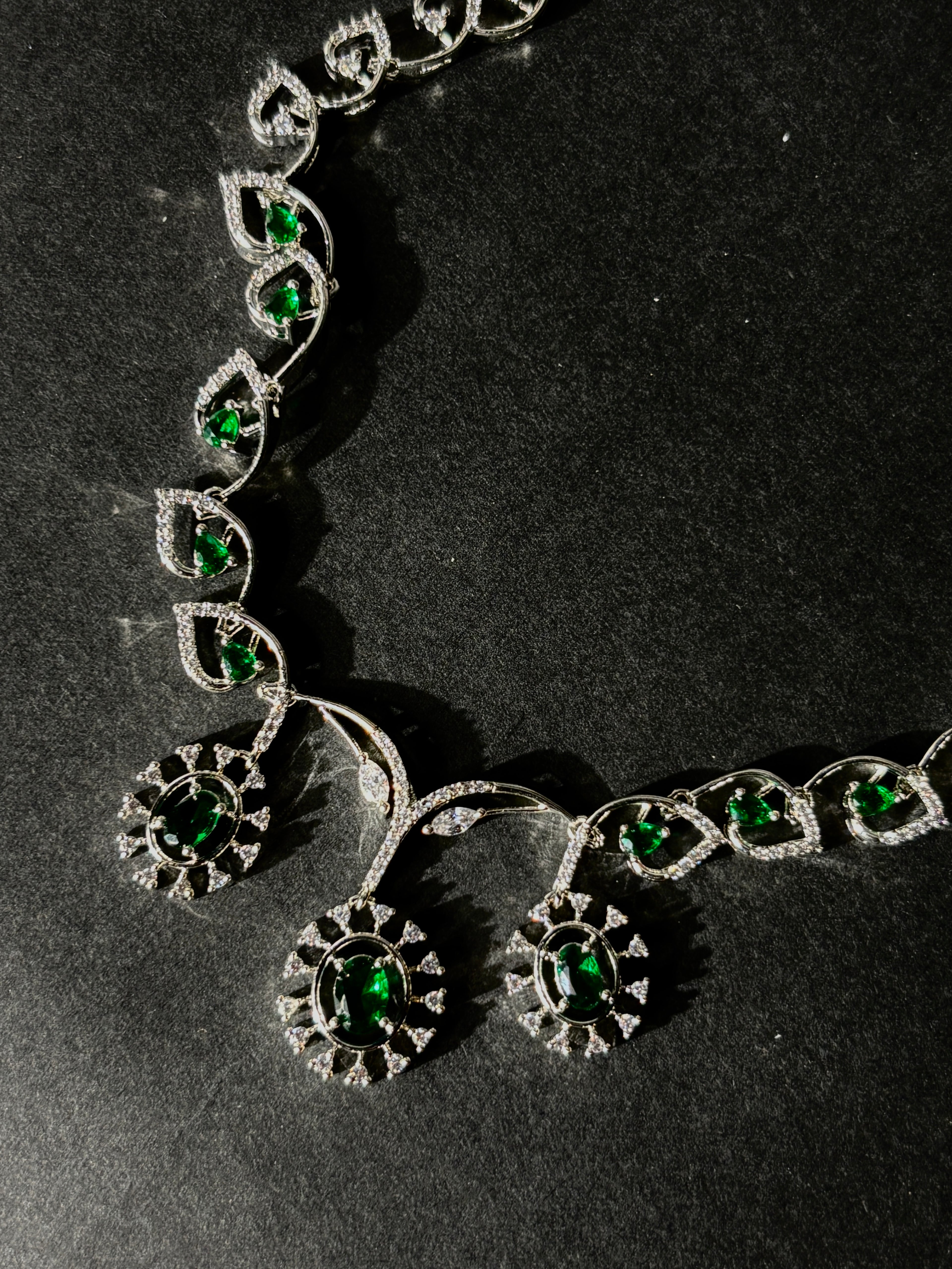 Emerald Elegance Drop Necklace