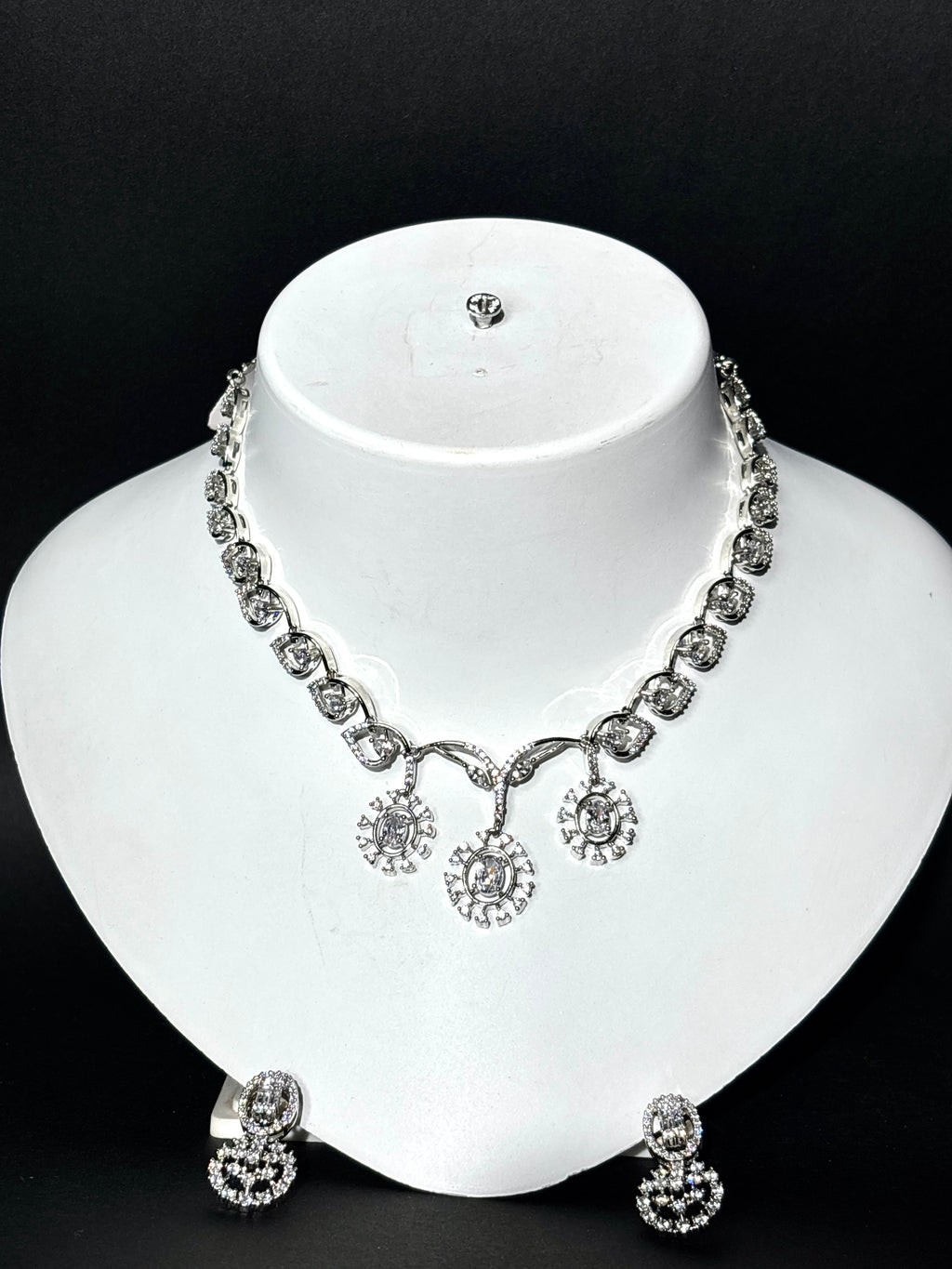 Frosted Petal Drop Necklace