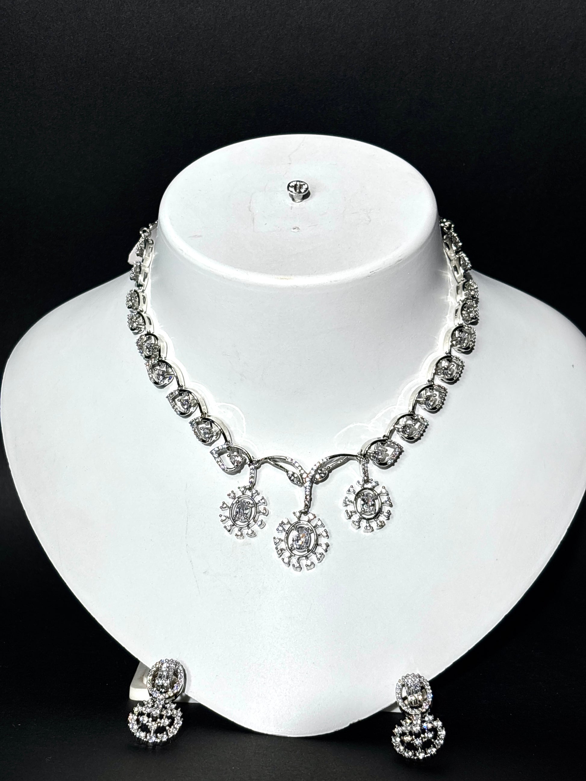 Frosted Petal Drop Necklace