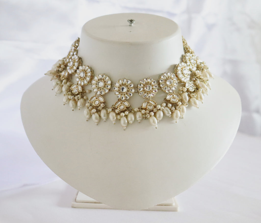 Classic Ivory Kundan Pearl Choker Set