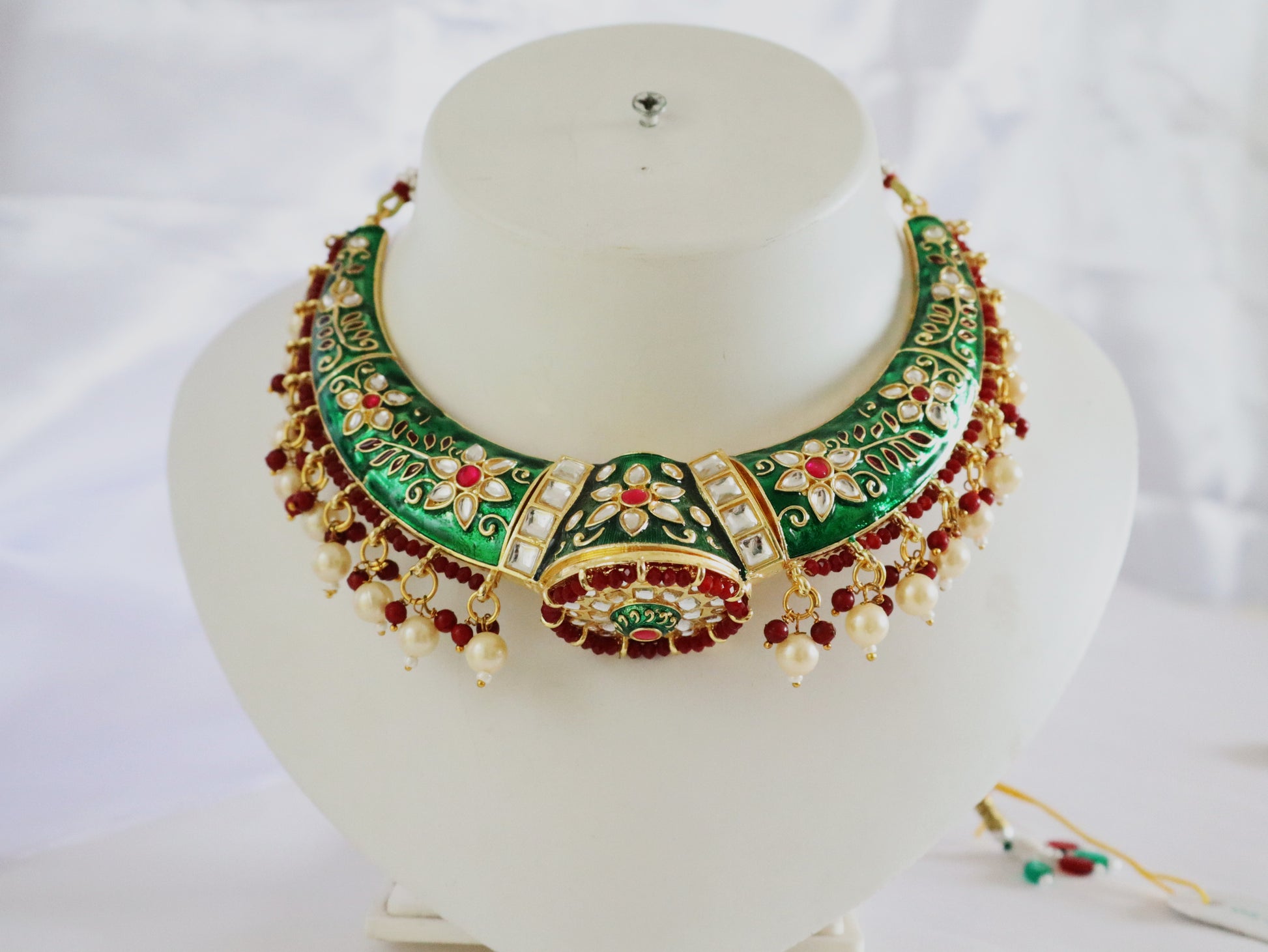 Emerald Enamel Royal Kundan Choker Set