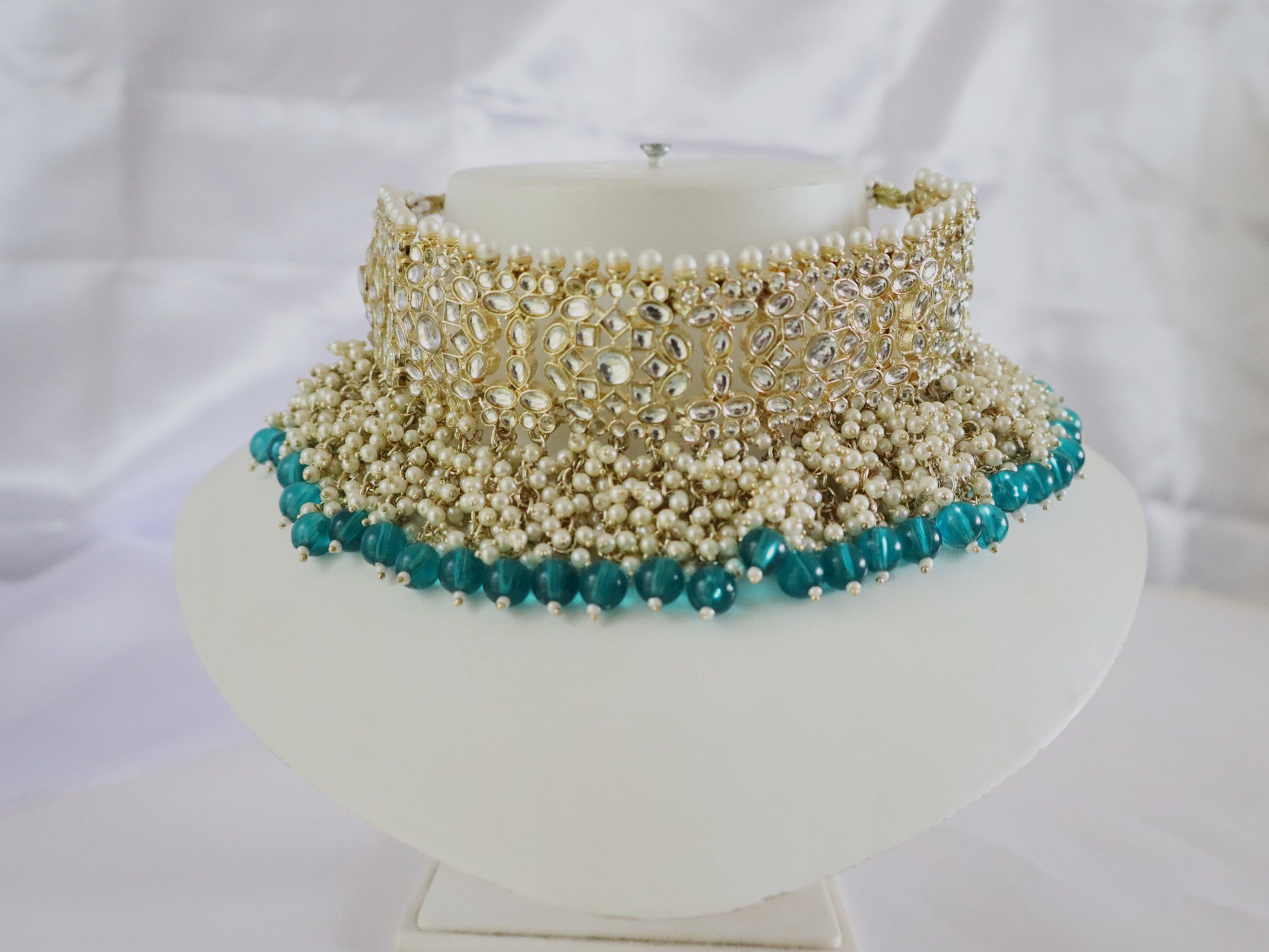 Ocean Bloom Kundan Pearl Choker Set