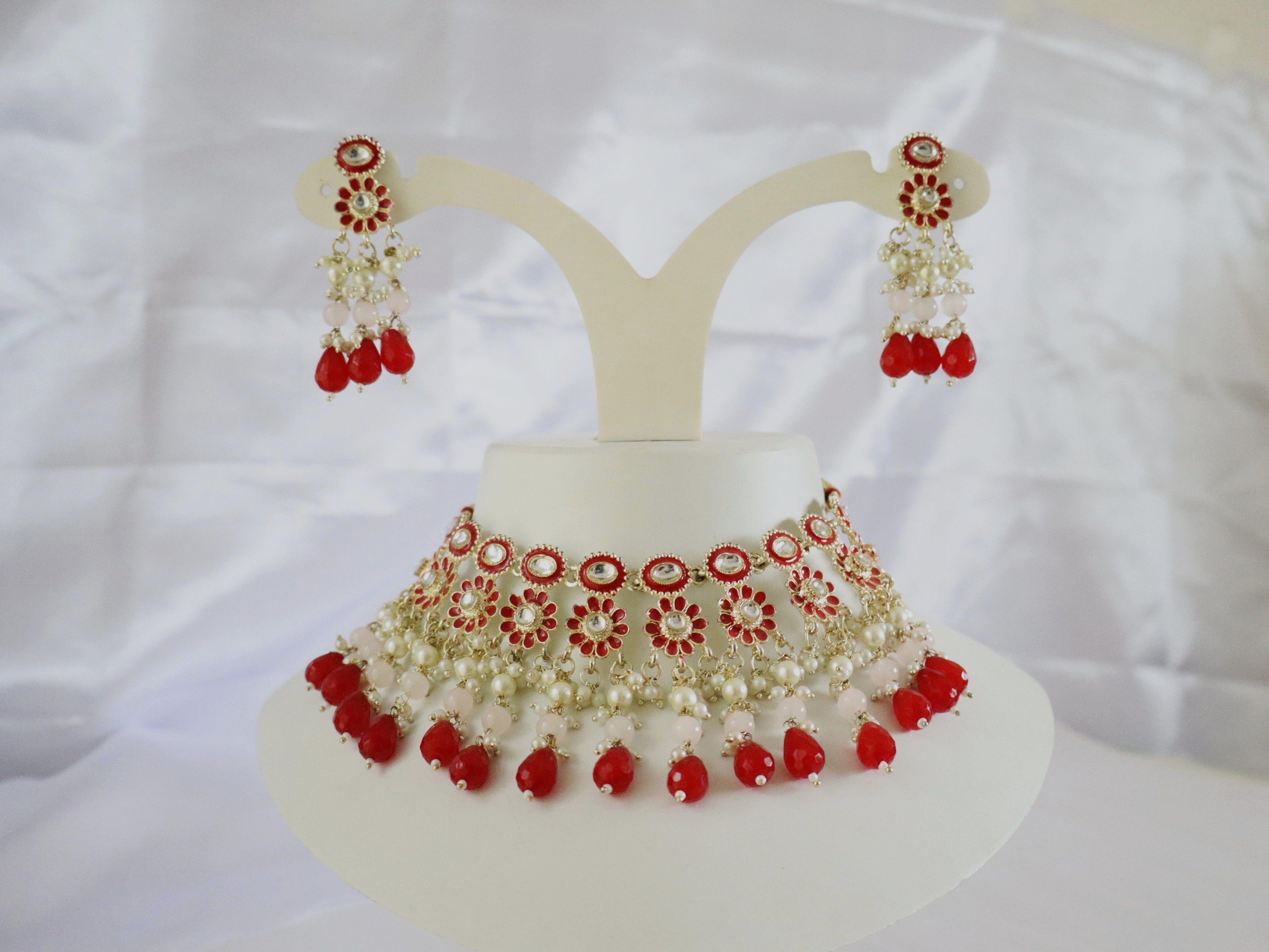 Ruby Bloom Pearl Choker
