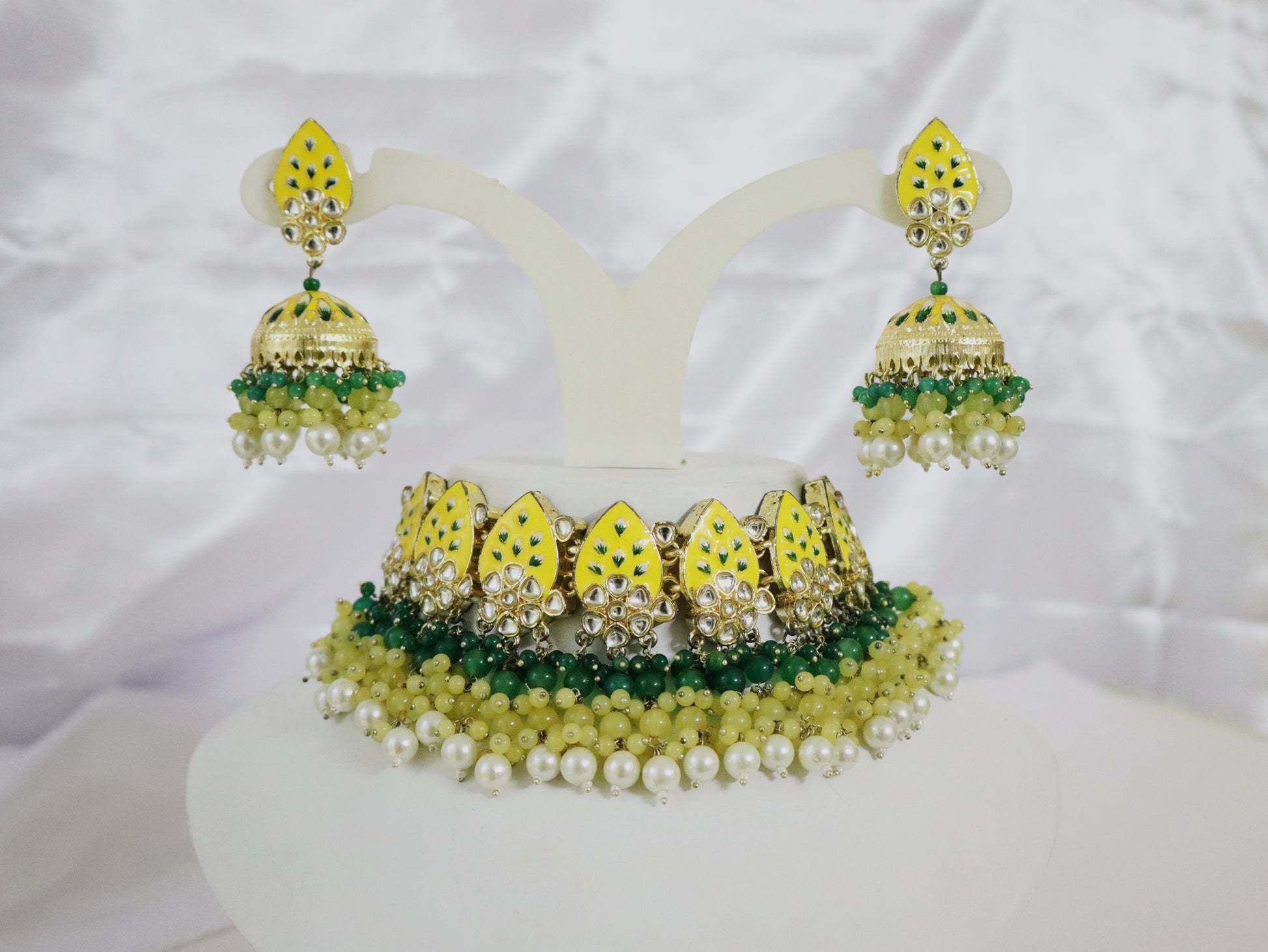 Meenakari Mango Motif Choker Set